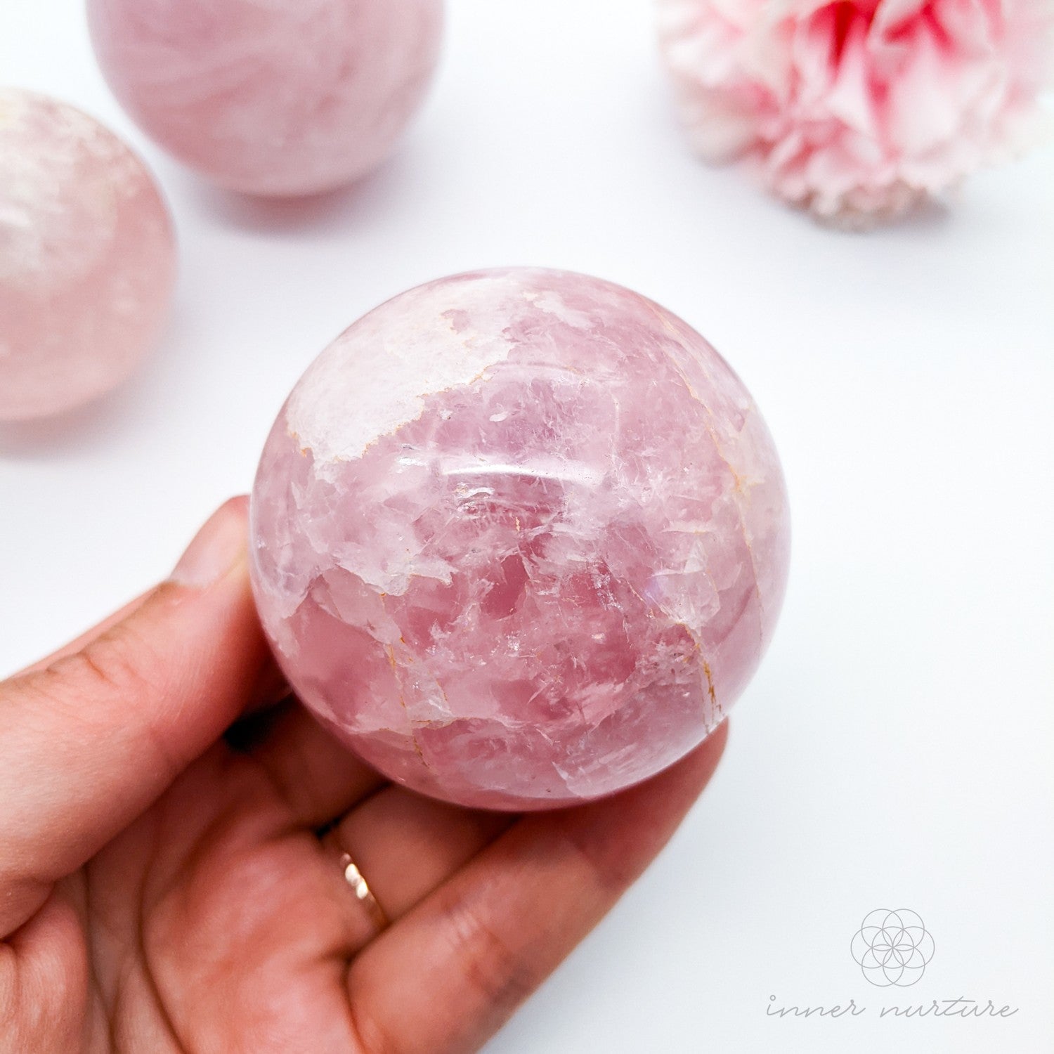 rose quartz crystal sphere inner nurture australia