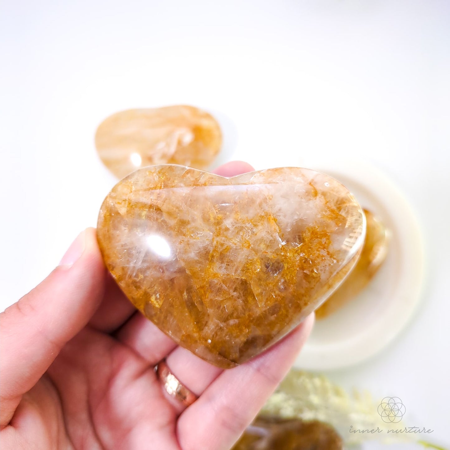 Golden Healer Puff Heart - Large Sizes | Crystal Shop Australia - Inner Nurture