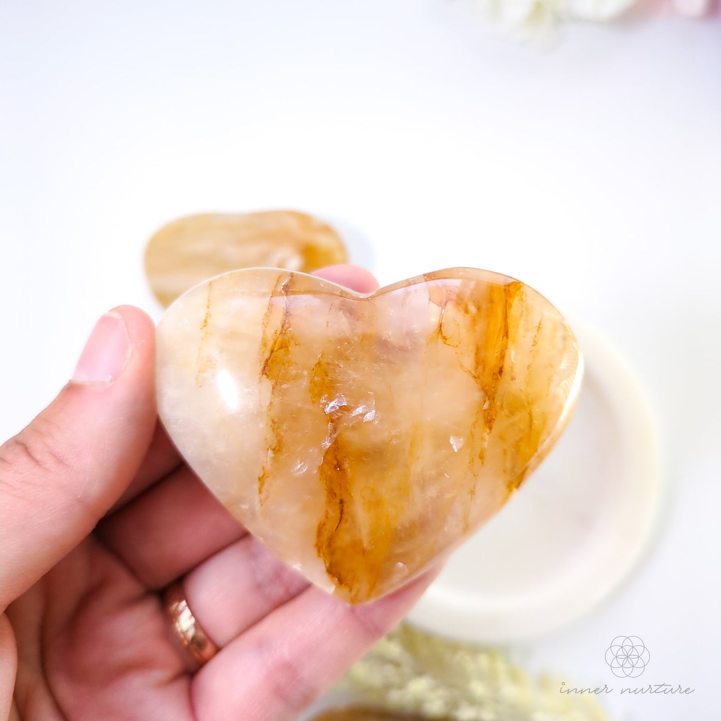 Golden Healer Puff Heart - Large Sizes | Crystal Shop Australia - Inner Nurture
