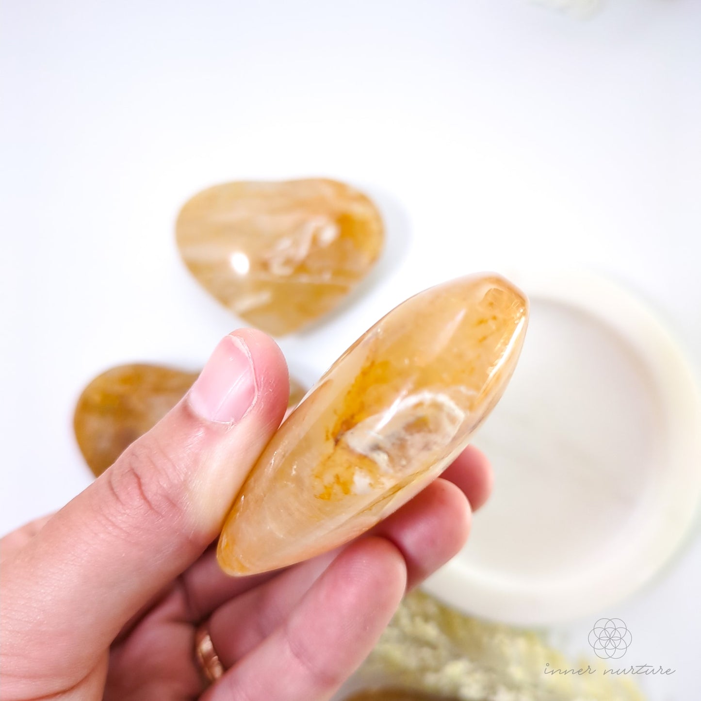 Golden Healer Puff Heart - Large Sizes | Crystal Shop Australia - Inner Nurture