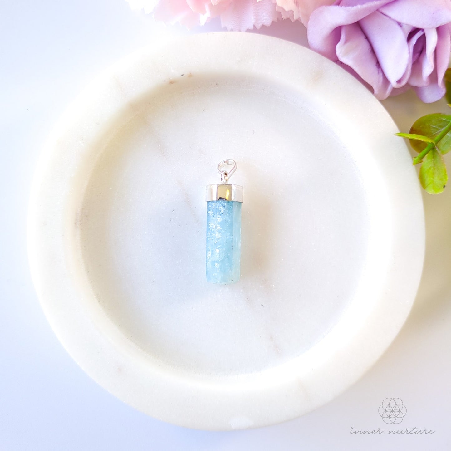 Aquamarine Pendant - Sterling Silver