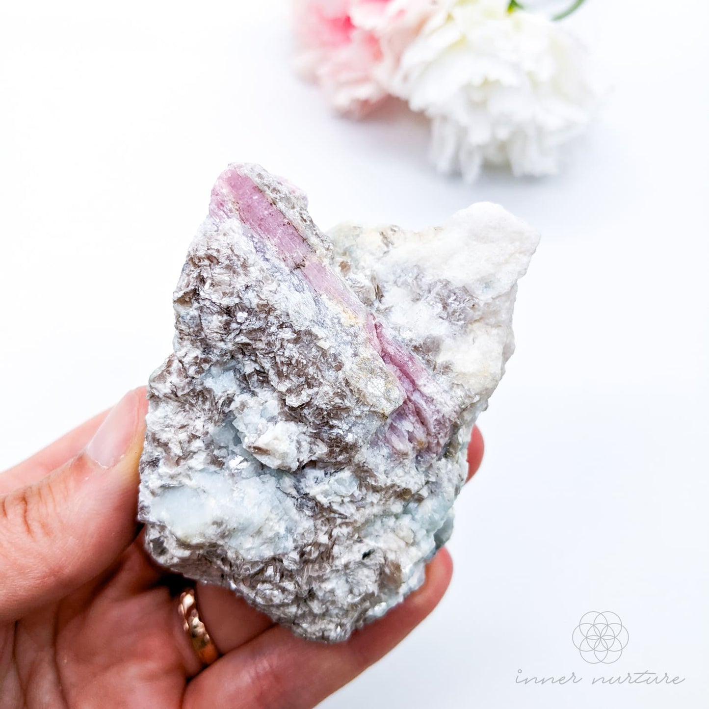 Pink Tourmaline Rough (In Matrix) - #1 | Crystal Shop Australia - Inner Nurture