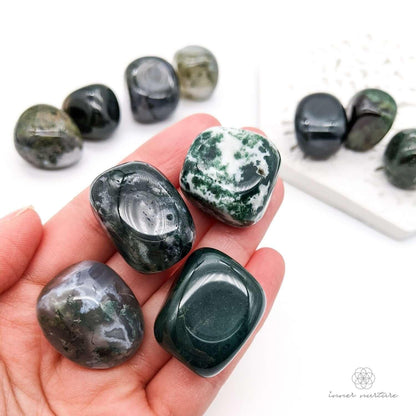 Moss Agate Tumble - Crystal Shop Australia | Inner Nurture - Ethically Sourced - Buy Crystals Online