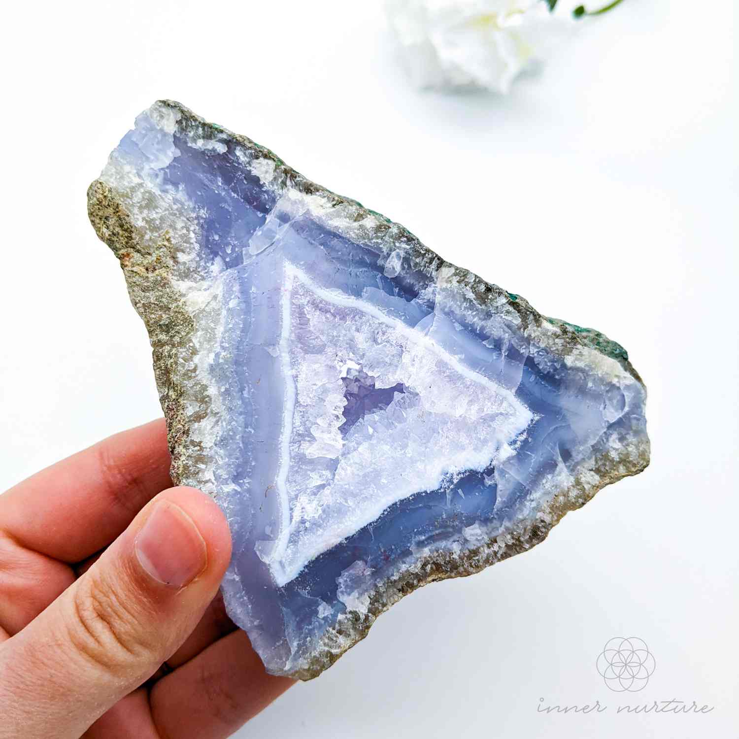 blue lace agate geode - inner nurture online crystal shop
