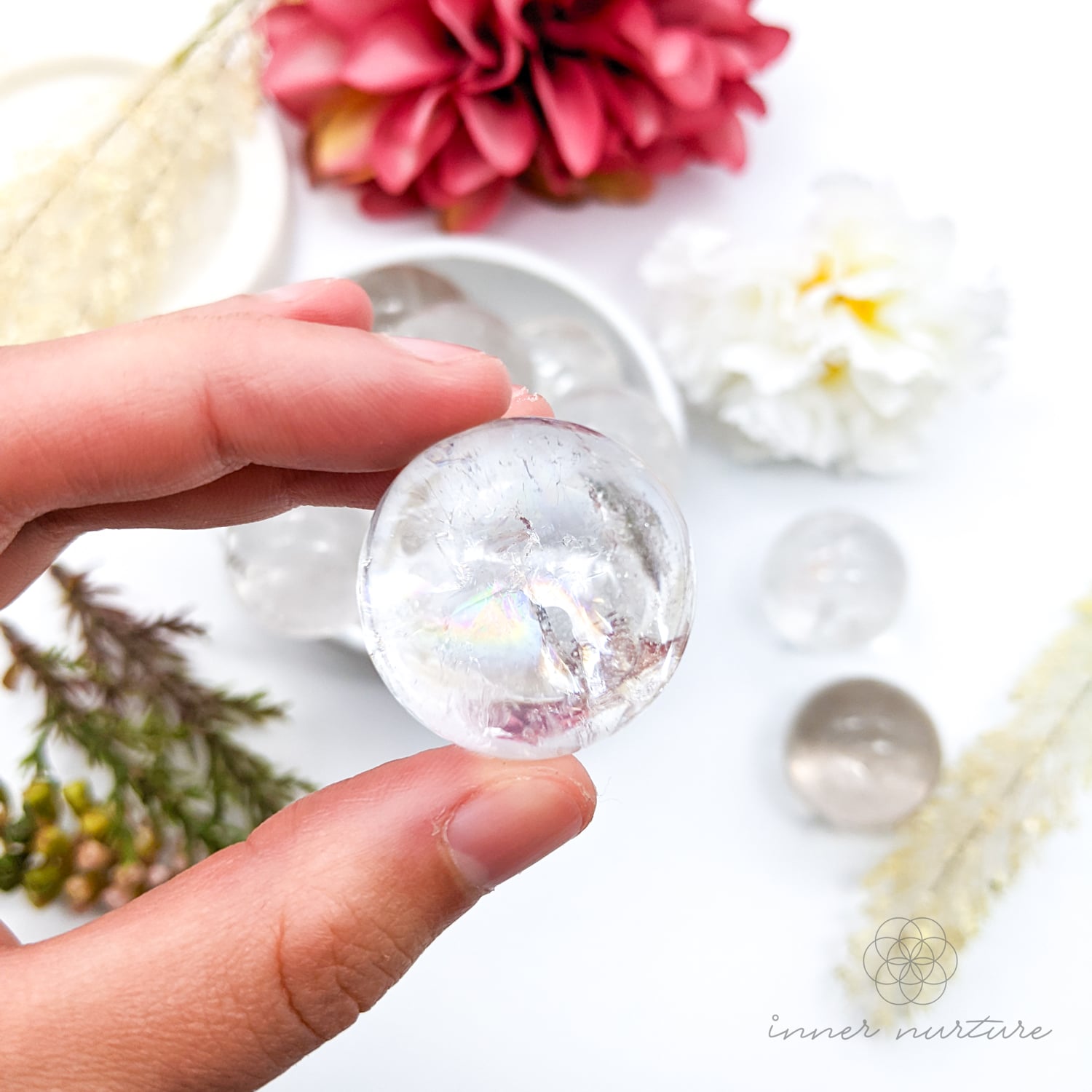 clear quartz sphere - inner nurture crystal shop australia