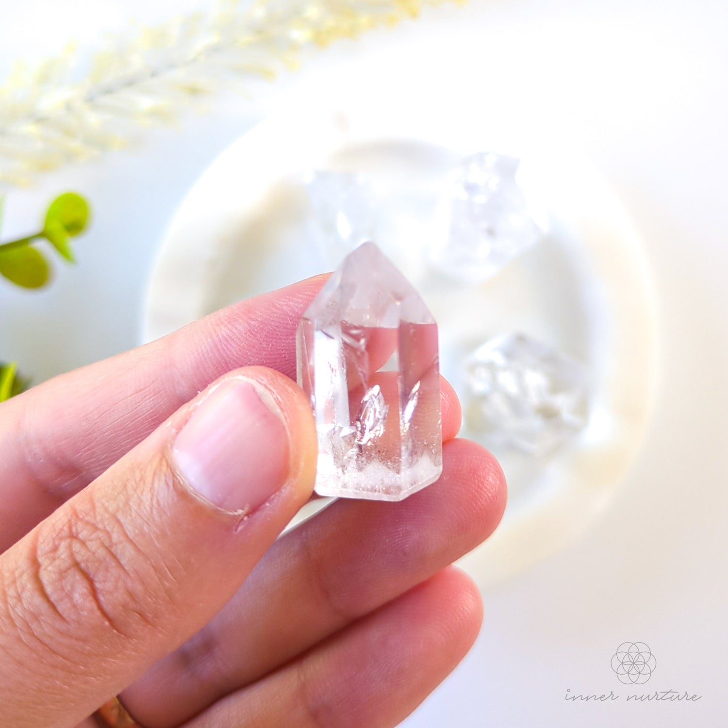 clear quartz crystal tower, hand carved, polished - inner nurture australia