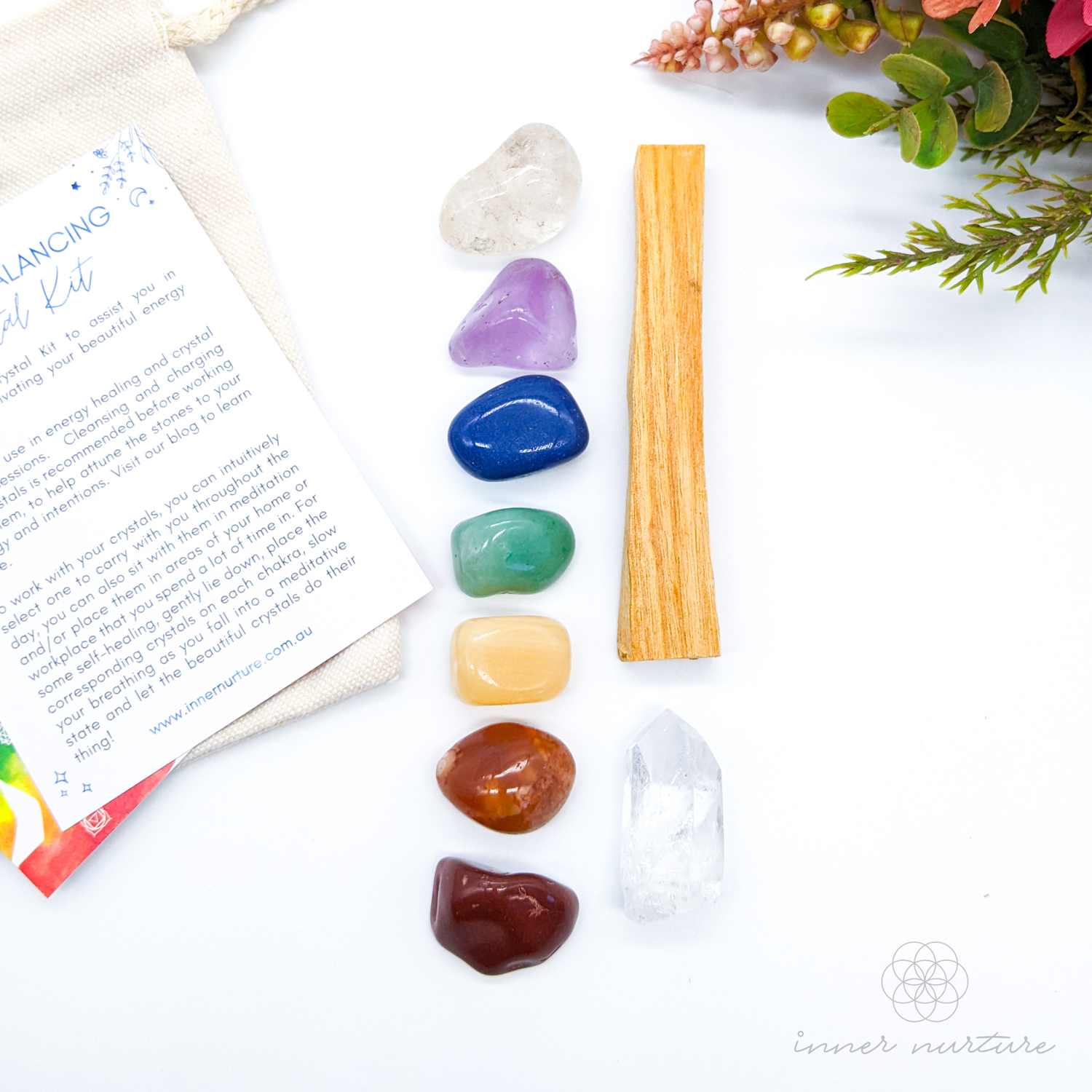 chakra balancing crystal kit - inner nurture crystal shop australia
