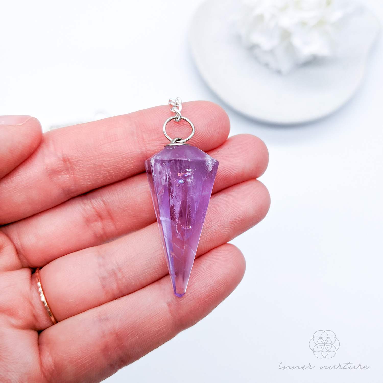 amethyst pendulum - inner nurture online crystal shop