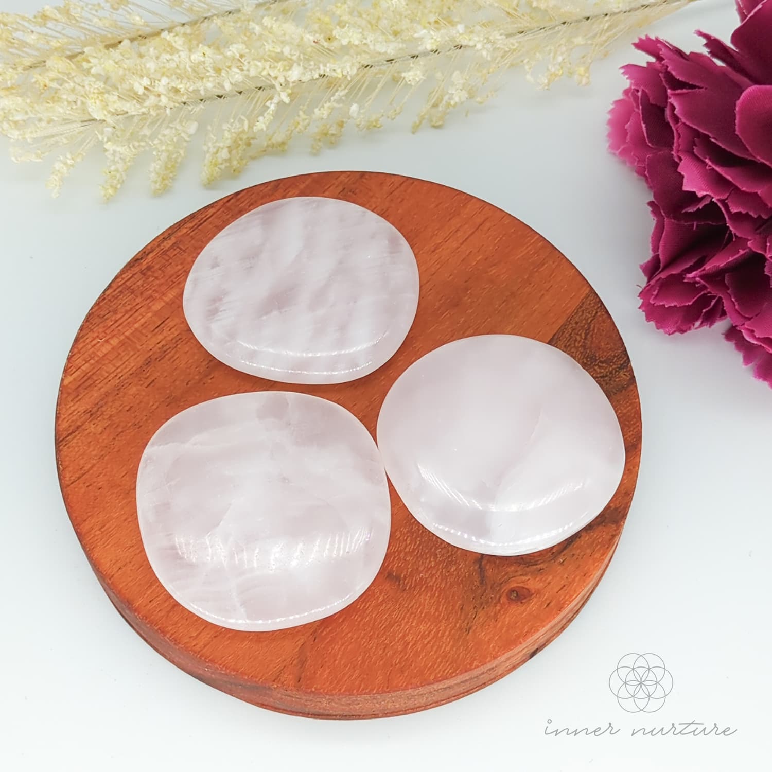 Pink Calcite Palm Stone | Crystal Shop Australia - Inner Nurture