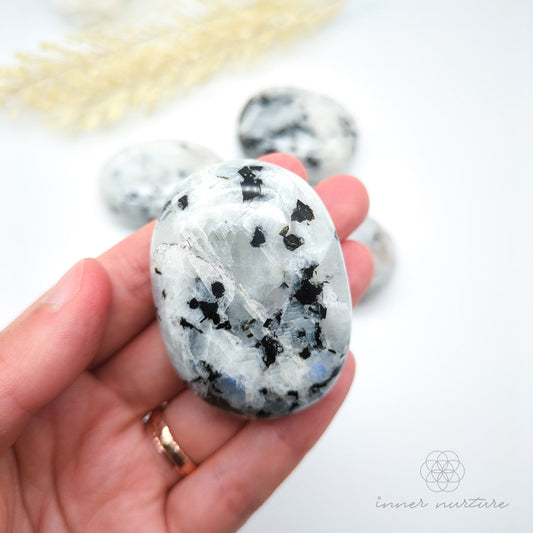 Rainbow Moonstone Palm Stone | Crystal Shop Australia - Inner Nurture