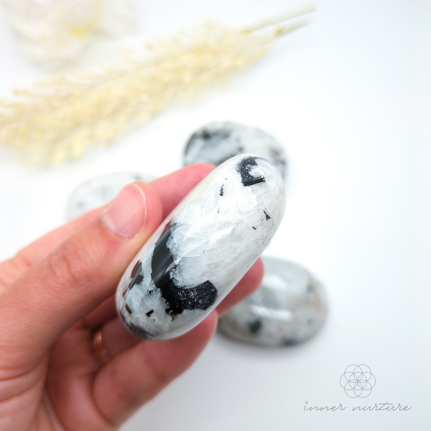 Rainbow Moonstone Palm Stone | Crystal Shop Australia - Inner Nurture