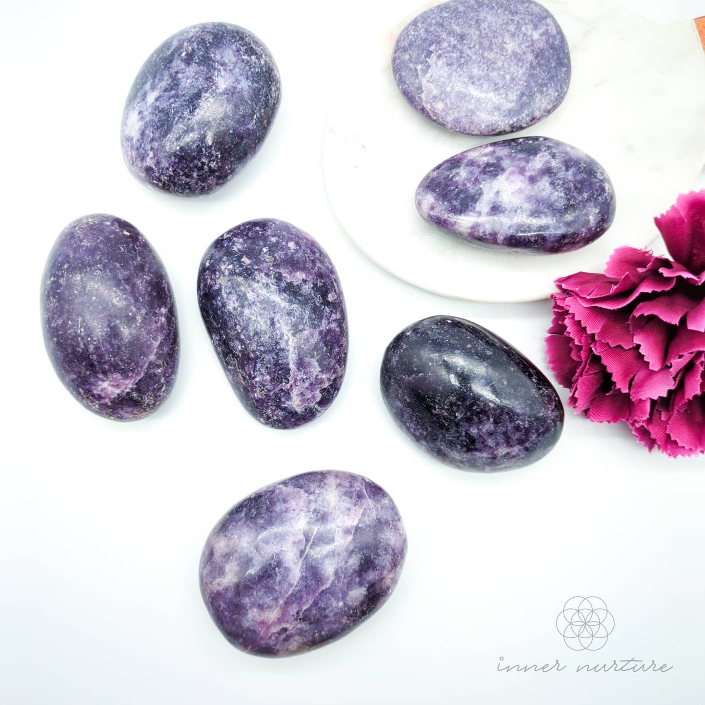 Lepidolite Palm Stone | Crystal Shop Australia - Inner Nurture