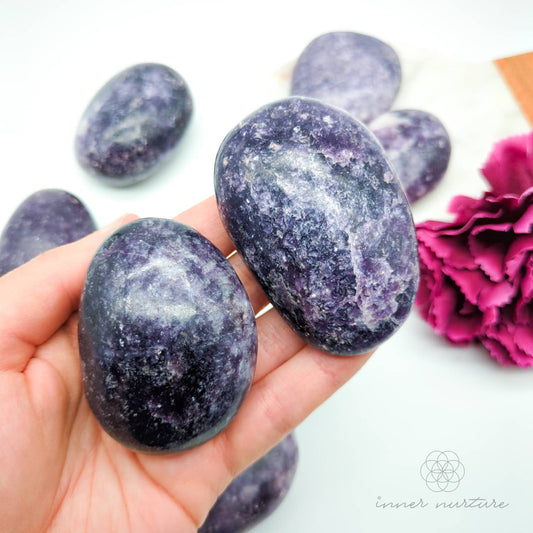 Lepidolite Palm Stone | Crystal Shop Australia - Inner Nurture