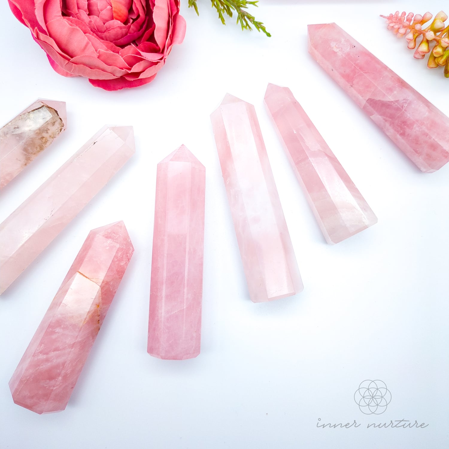 Rose Quartz Generator Tower | Crystal Shop Australia - Inner Nurture