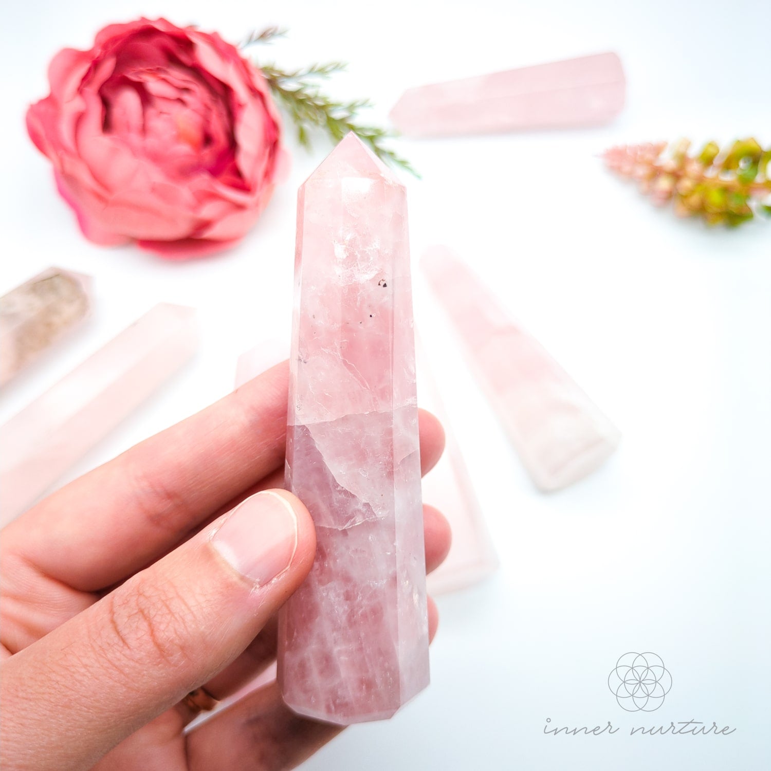 Rose Quartz Generator Tower | Crystal Shop Australia - Inner Nurture