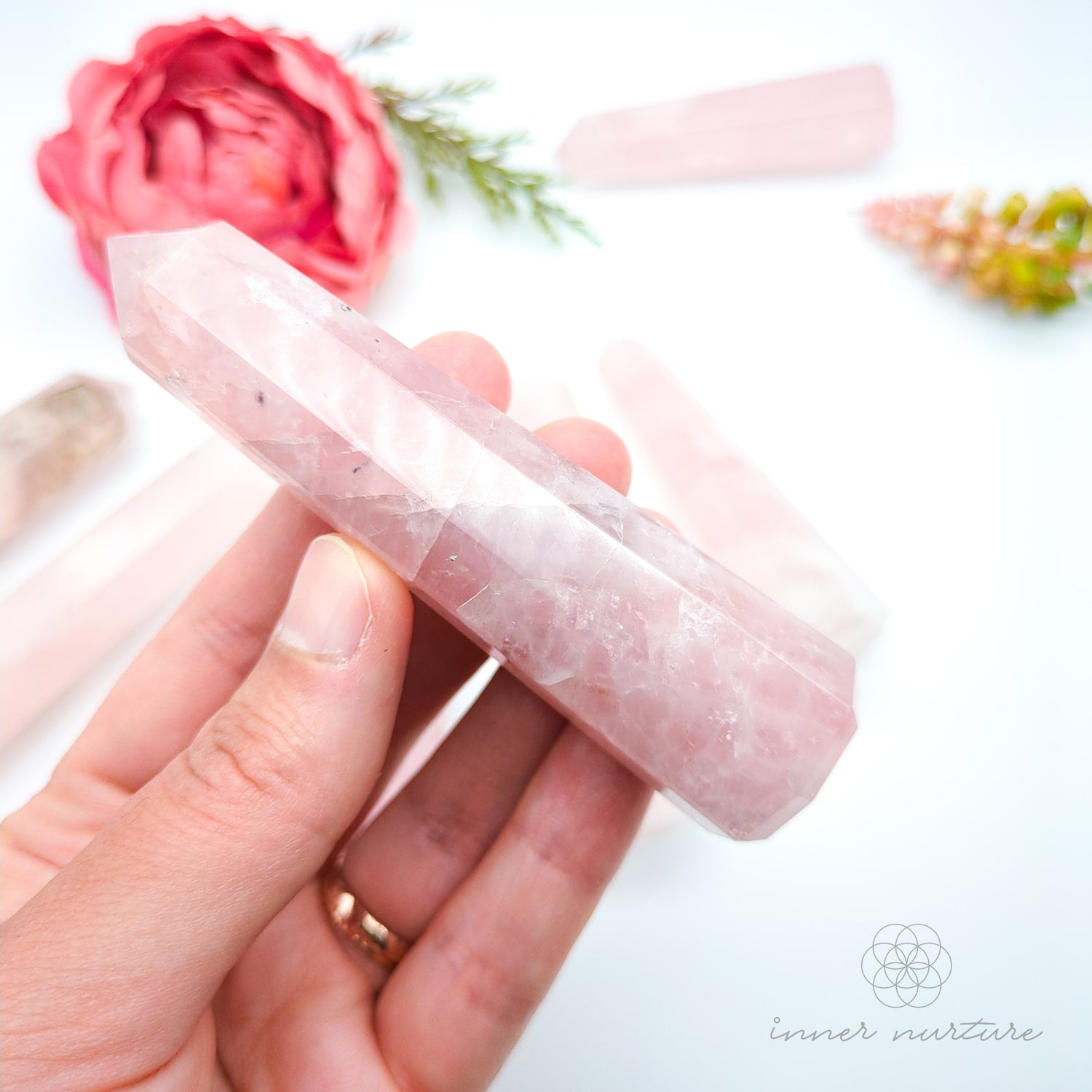 Rose Quartz Generator Tower | Crystal Shop Australia - Inner Nurture