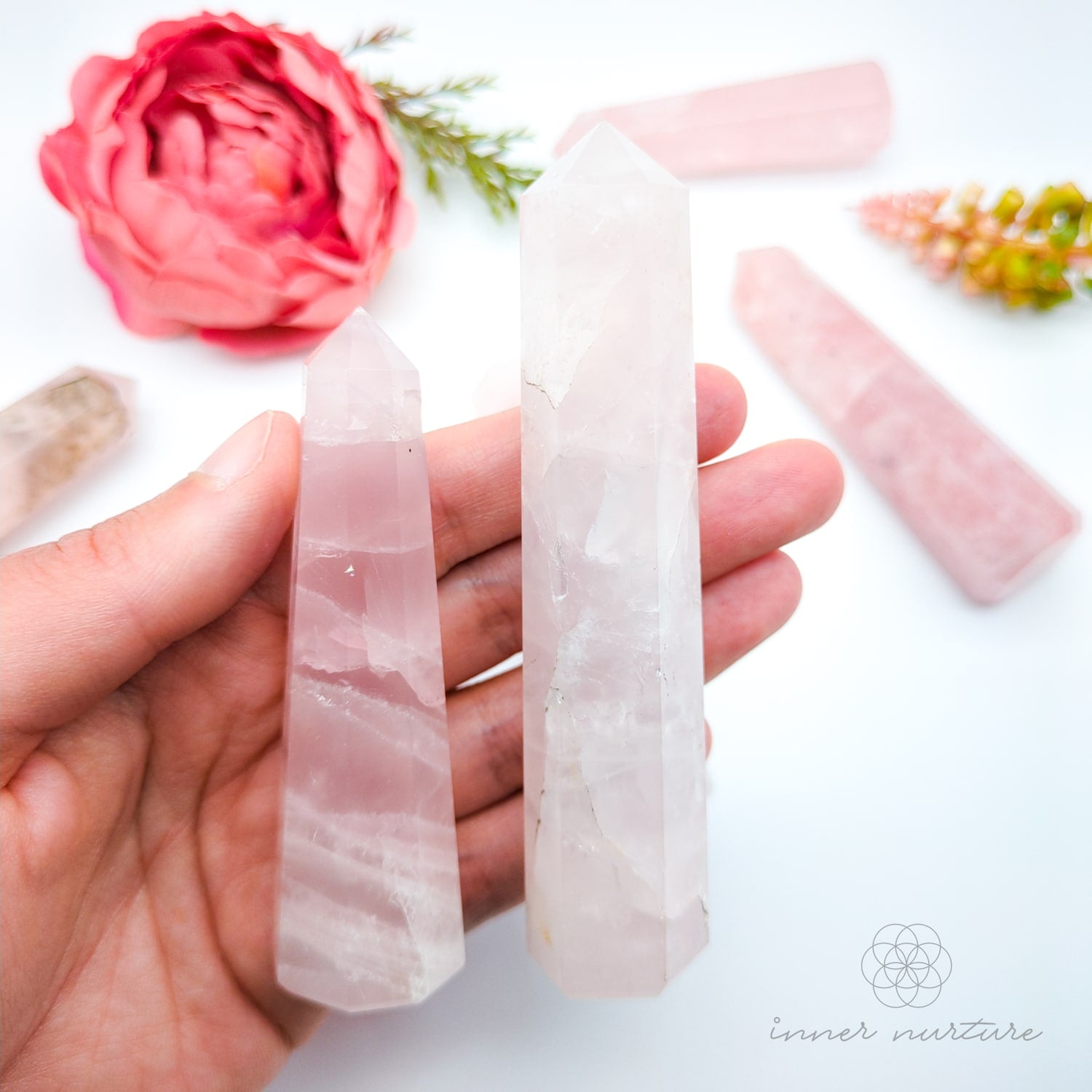 Rose Quartz Generator Tower | Crystal Shop Australia - Inner Nurture