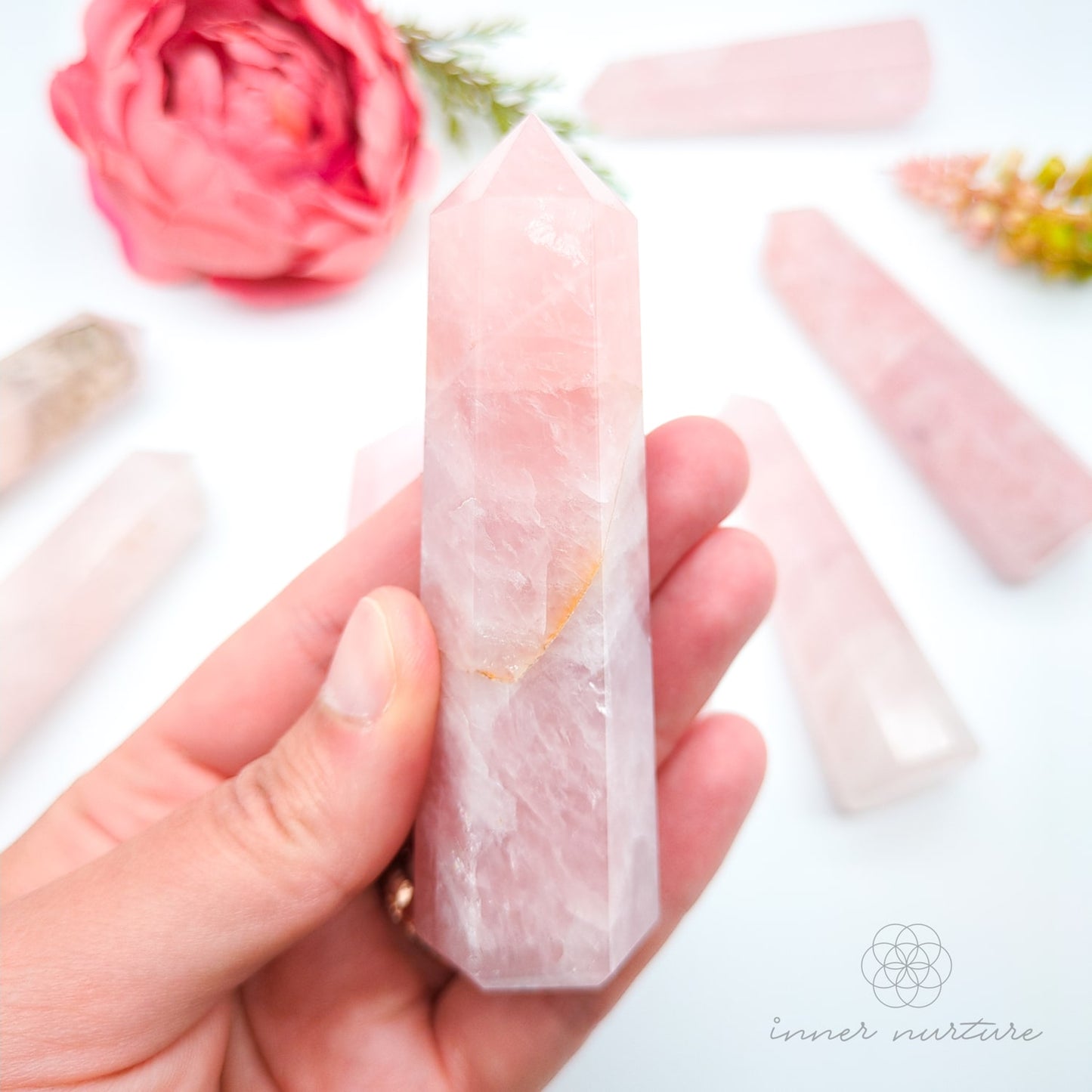 Rose Quartz Generator Tower | Crystal Shop Australia - Inner Nurture