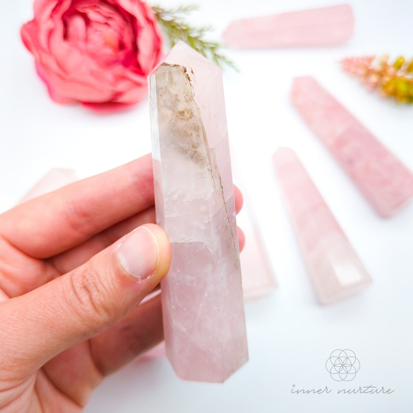 Rose Quartz Generator Tower | Crystal Shop Australia - Inner Nurture