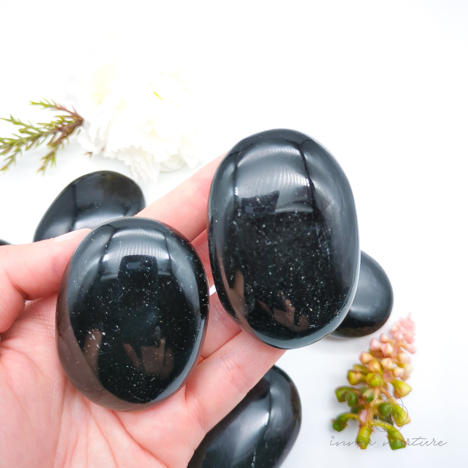 Black Obsidian Palm Stone | Crystal Shop Australia - Inner Nurture