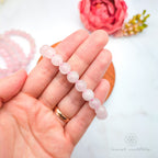 Rose Quartz Bracelet (8mm Polished Beads) | Shop Crystal Jewellery Australia - Inner Nurture