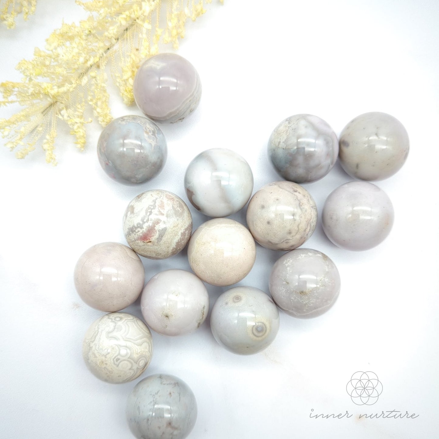 White Ocean Jasper Mini Sphere | Crystal Shop Australia - Inner Nurture