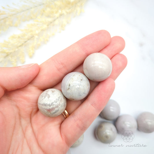 White Ocean Jasper Mini Sphere | Crystal Shop Australia - Inner Nurture