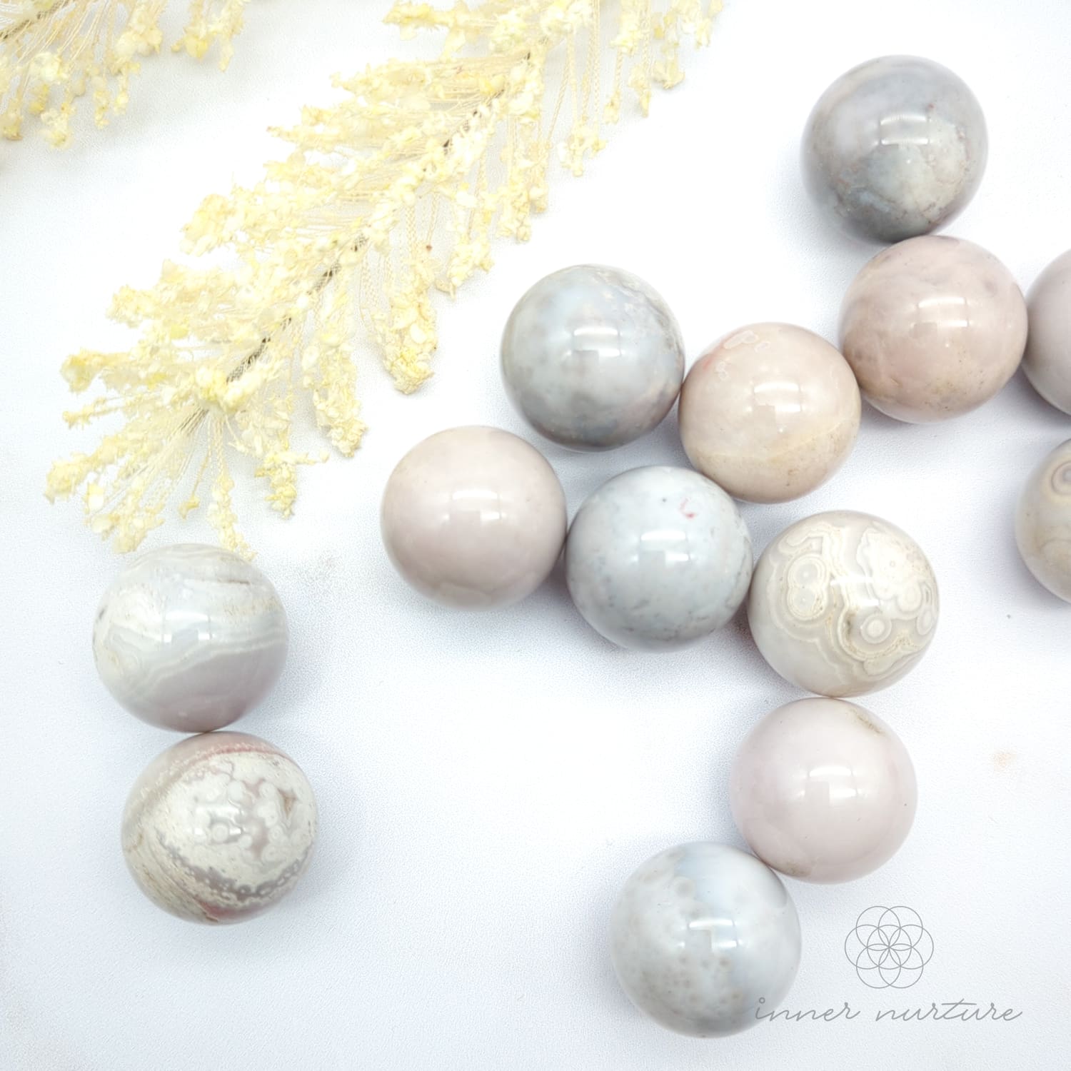 White Ocean Jasper Mini Sphere | Crystal Shop Australia - Inner Nurture