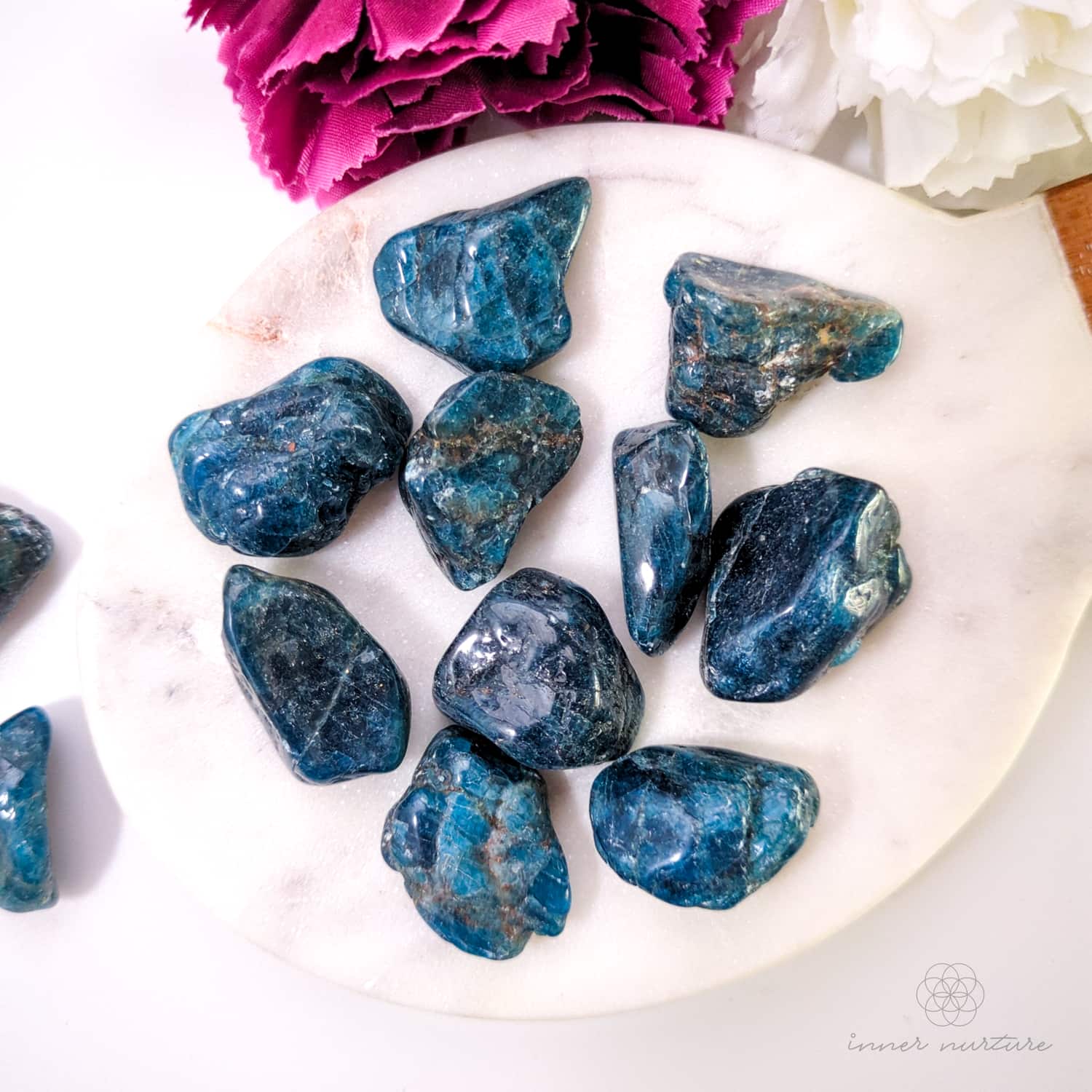 Blue Apatite Semi-Polished Tumble - Inner Nurture | Crystal Shop Australia 