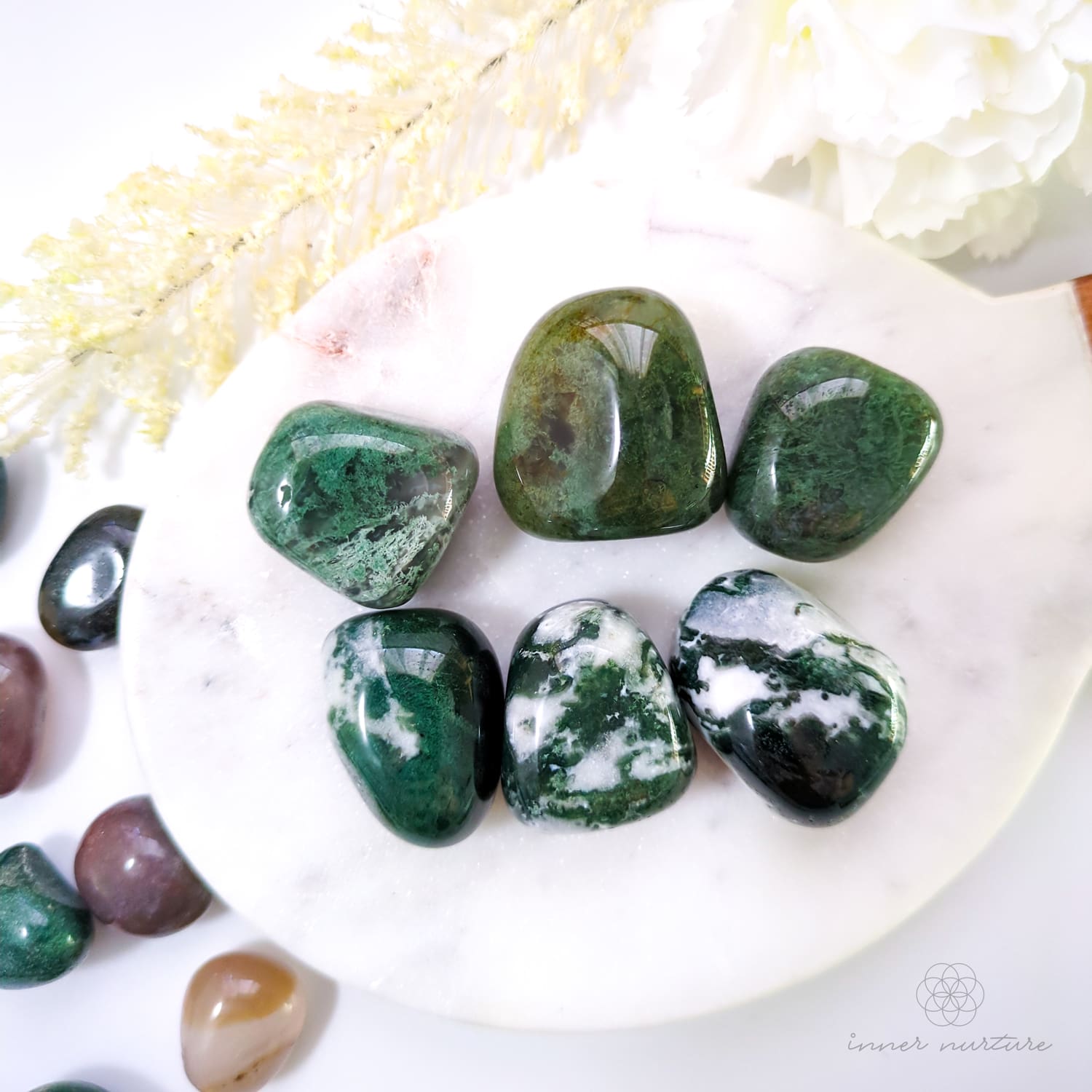 Moss Agate Tumble - Inner Nurture | Crystal Shop Australia 