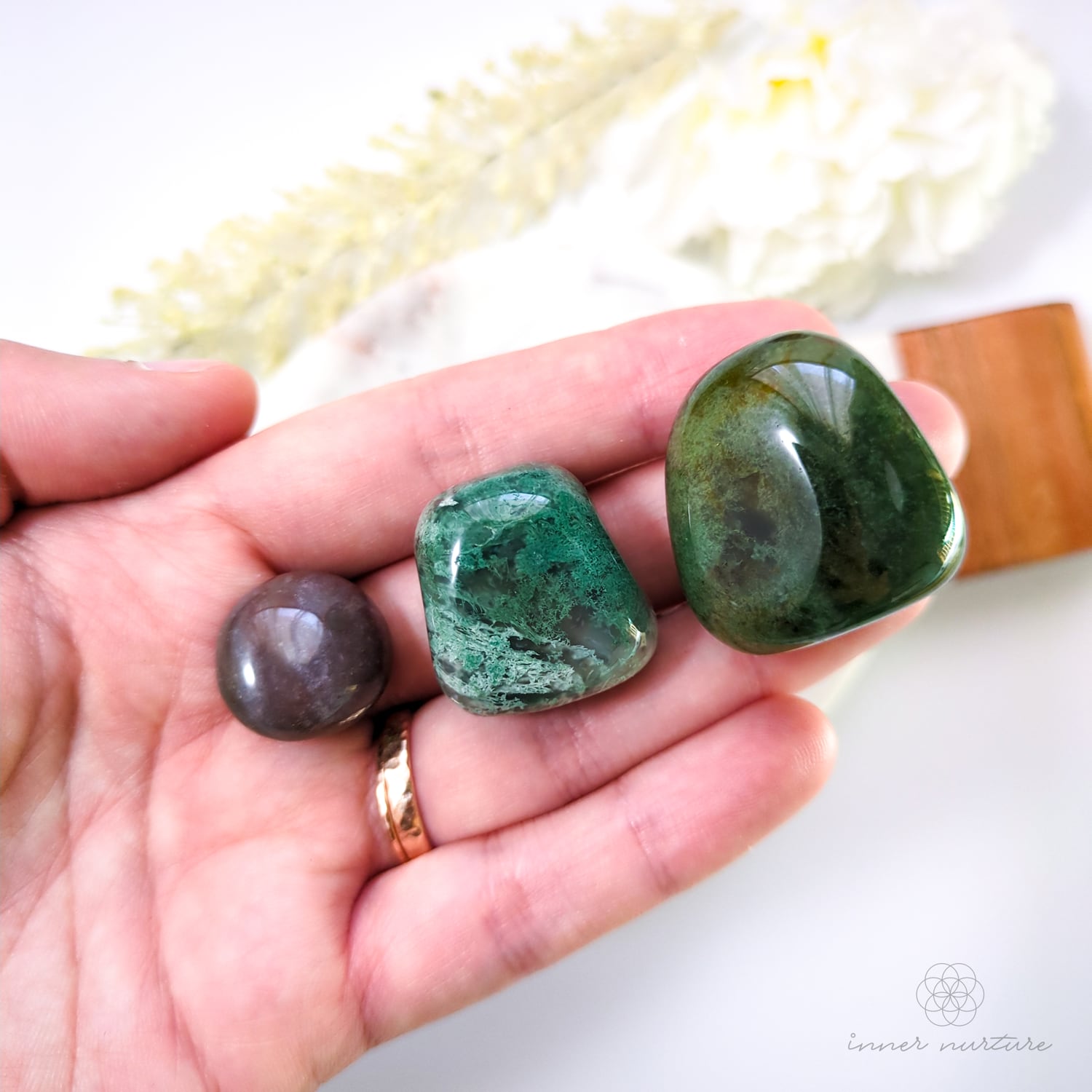 Moss Agate Tumble - Inner Nurture | Crystal Shop Australia 