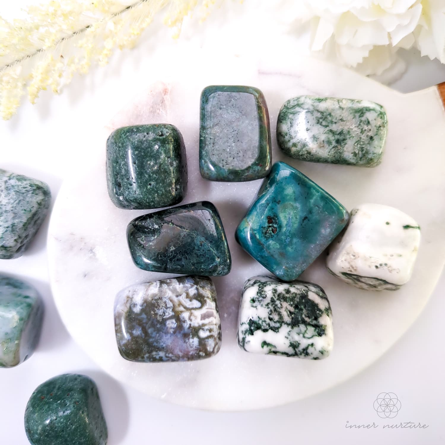 Tree Agate (Dendritic Agate) Tumble - Inner Nurture | Crystal Shop Australia 