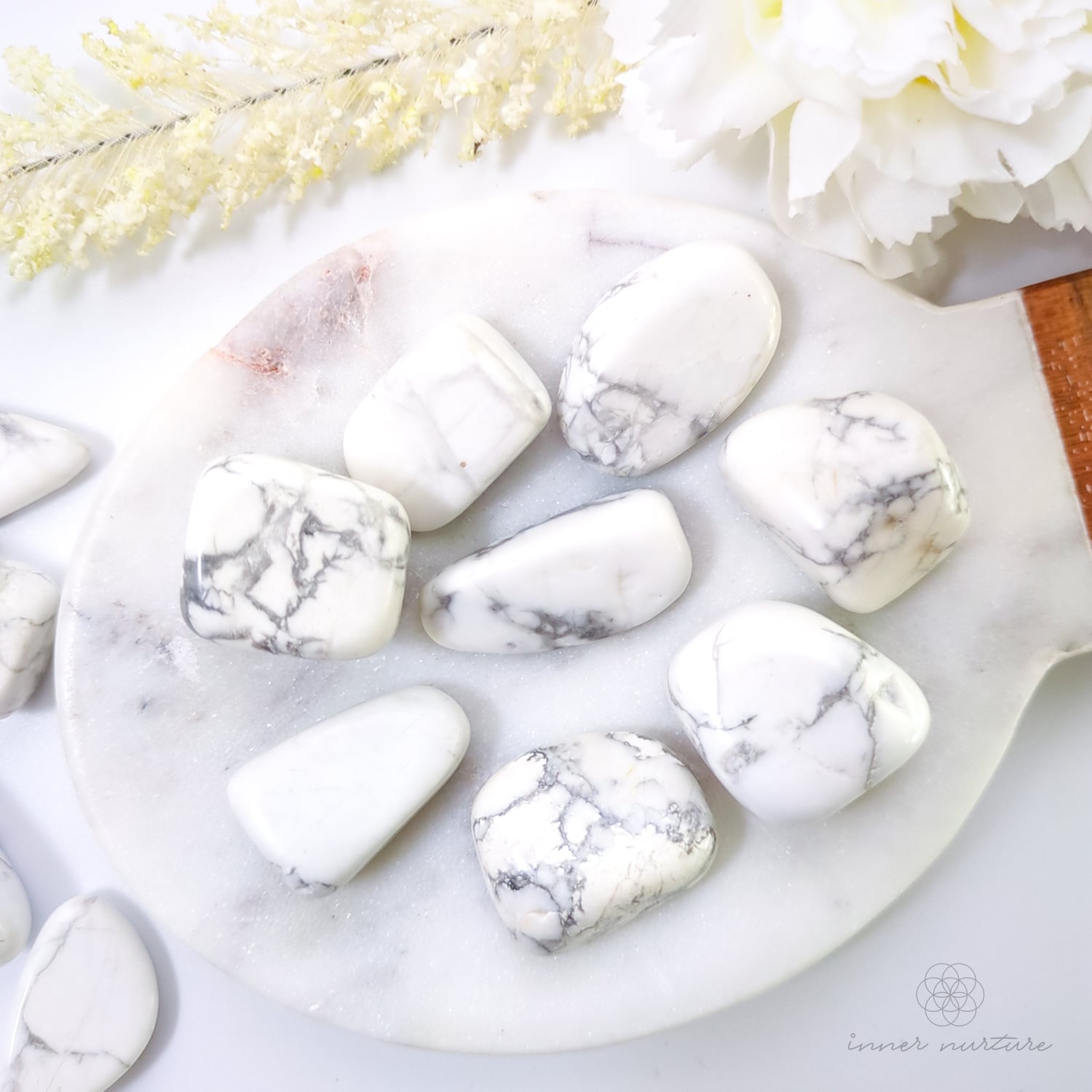 White Howlite Tumble - Inner Nurture | Crystal Shop Australia 