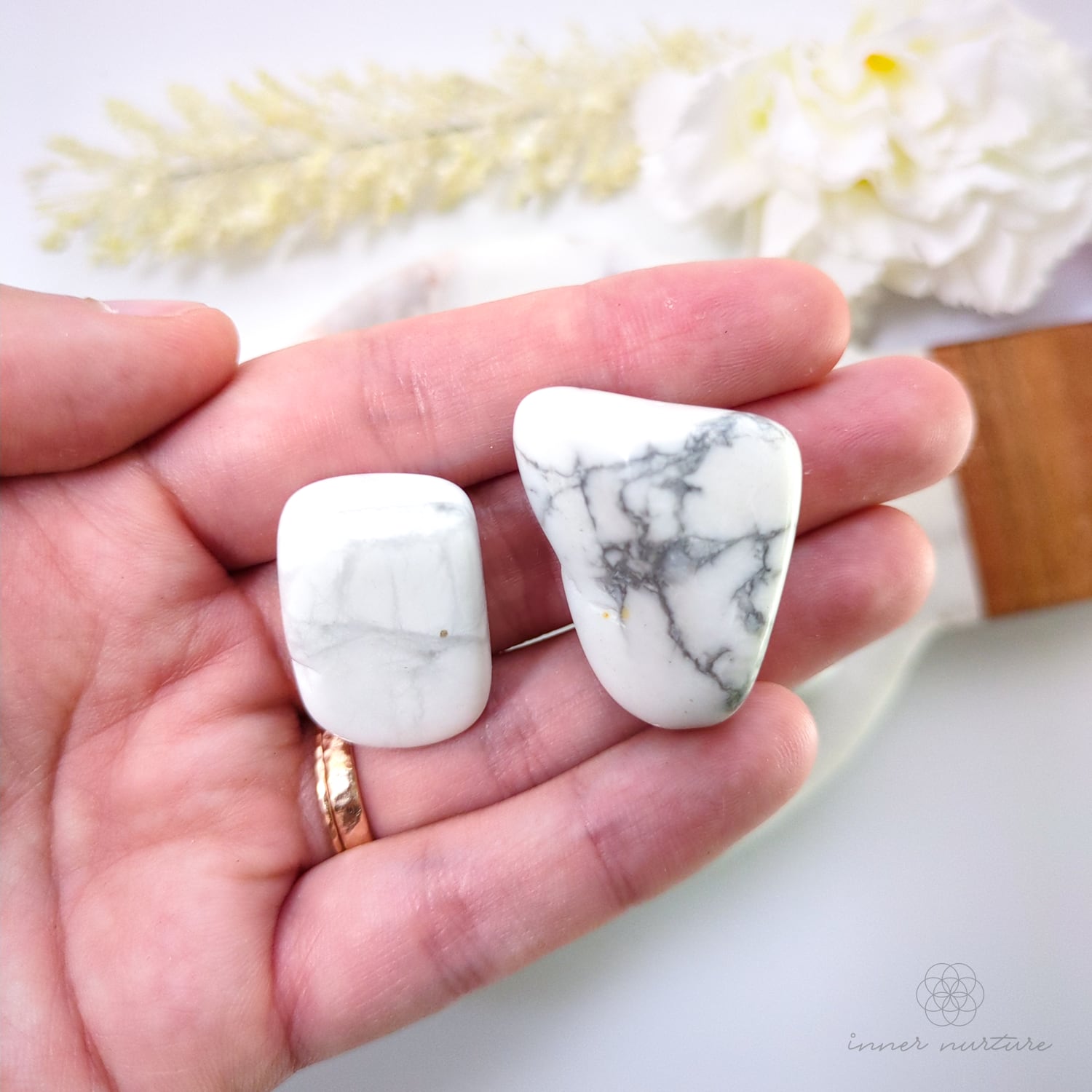 White Howlite Tumble - Inner Nurture | Crystal Shop Australia 