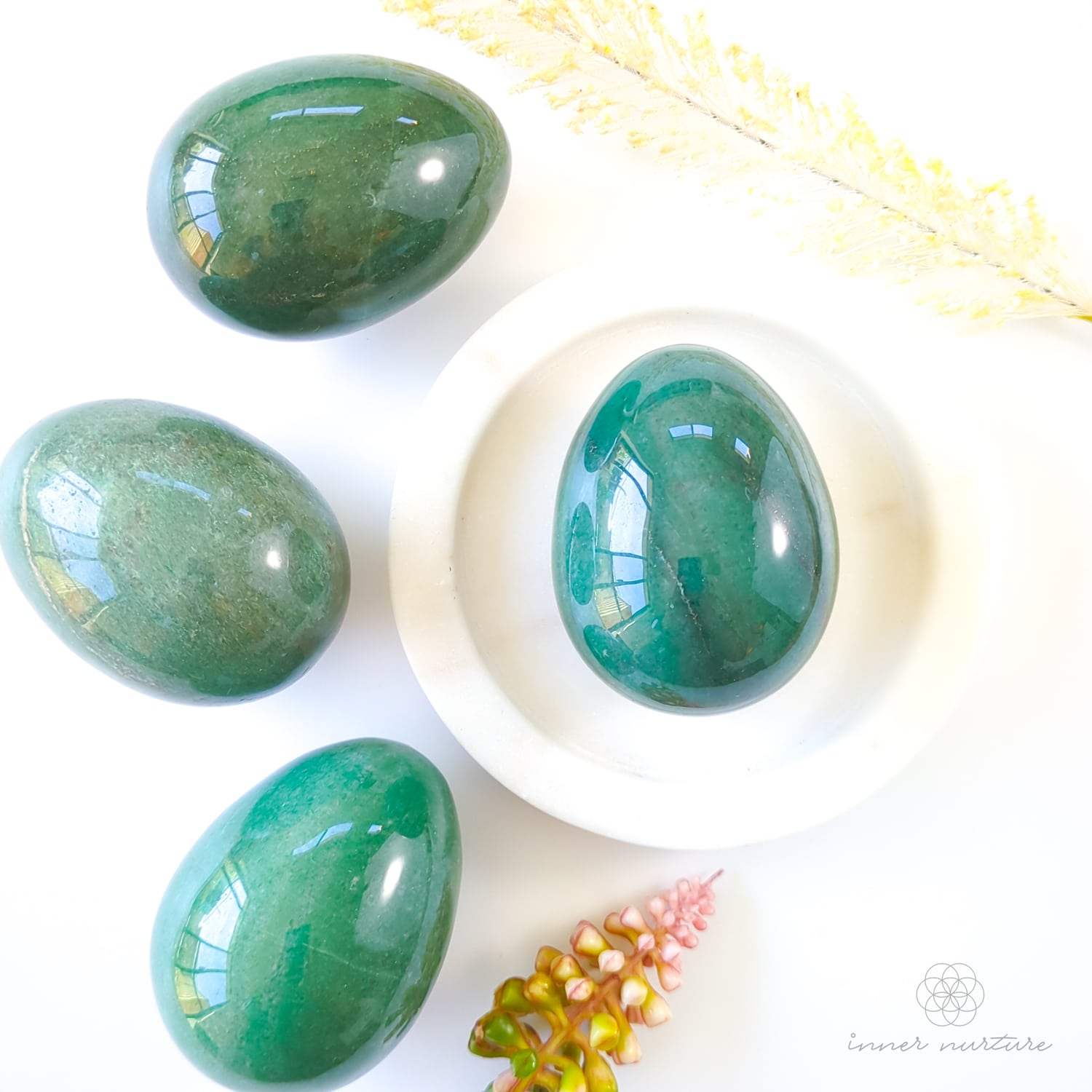 Green Aventurine Polished Egg - Inner Nurture | Crystal Shop Australia 