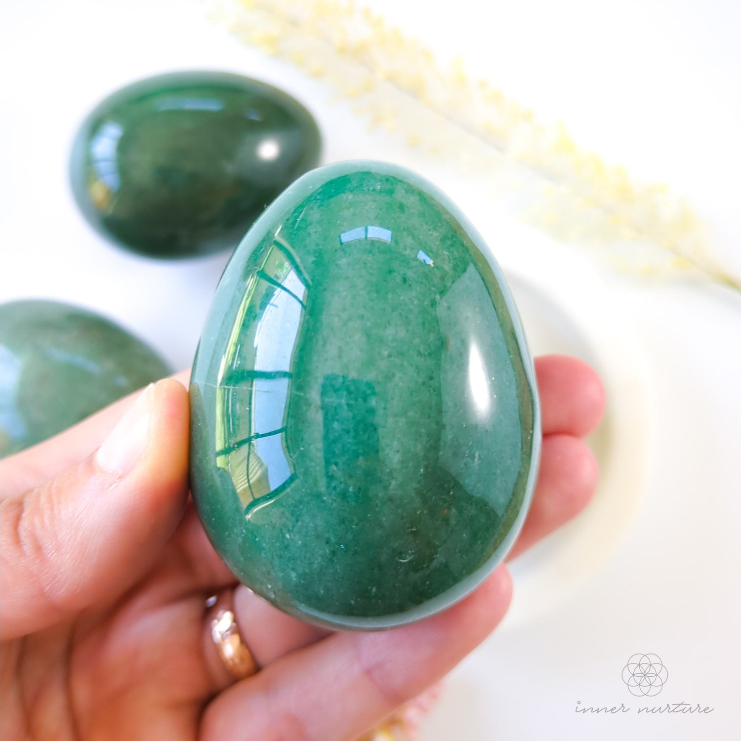 Green Aventurine Polished Egg - Inner Nurture | Crystal Shop Australia 