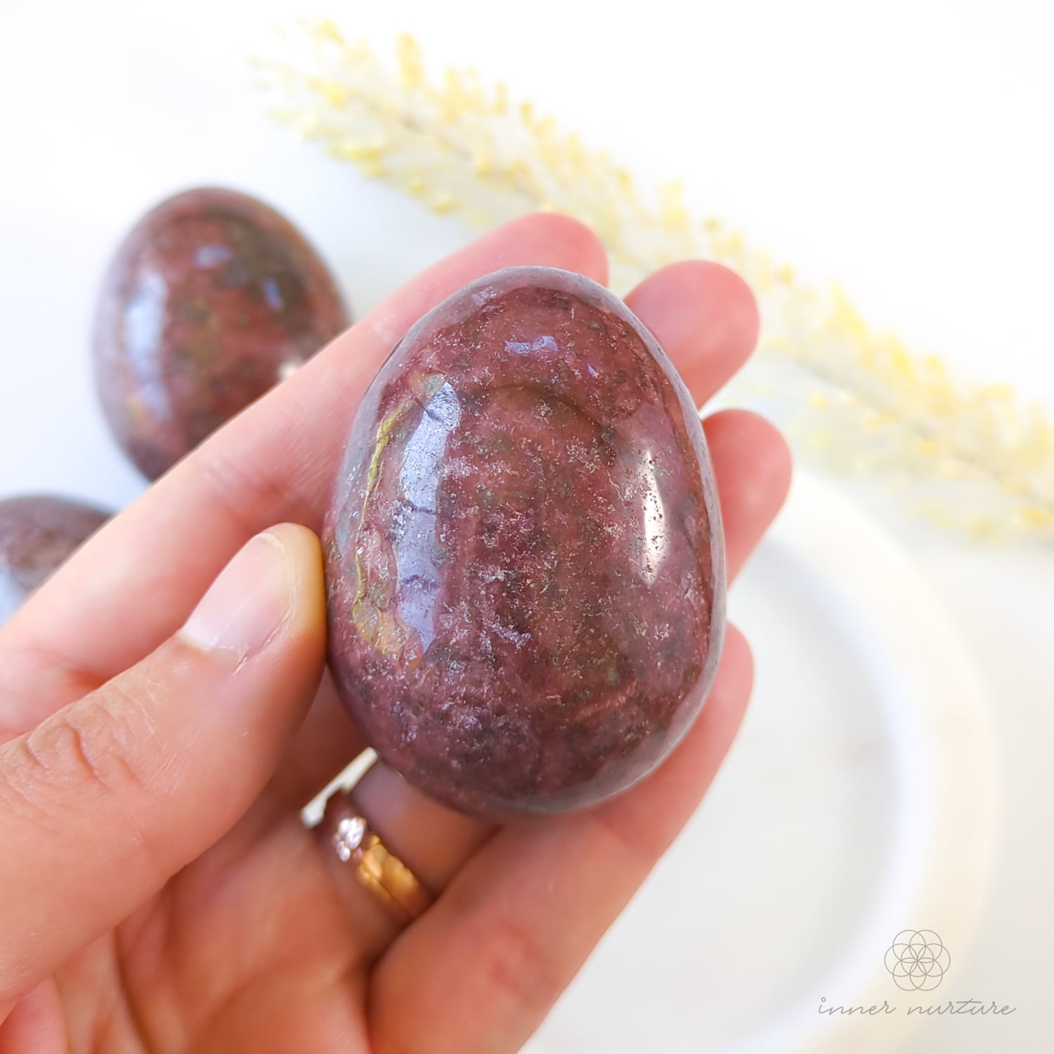 Rhodonite Polished Egg - Inner Nurture | Crystal Shop Australia 