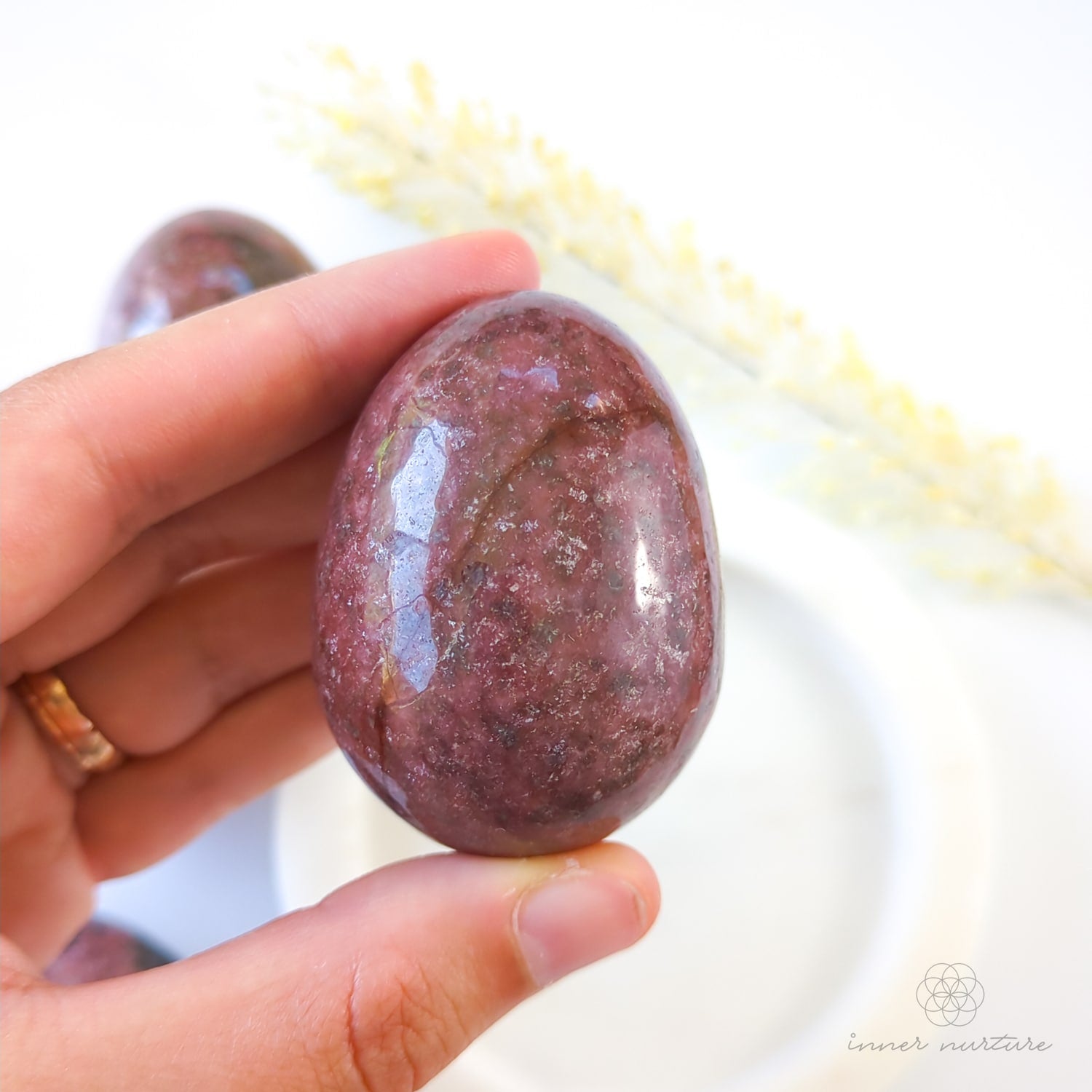 Rhodonite Polished Egg - Inner Nurture | Crystal Shop Australia 