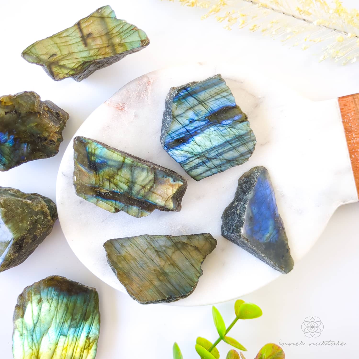 Labradorite Half Polished Specimen - Beautiful Crystal Energy | Inner Nurture Australia