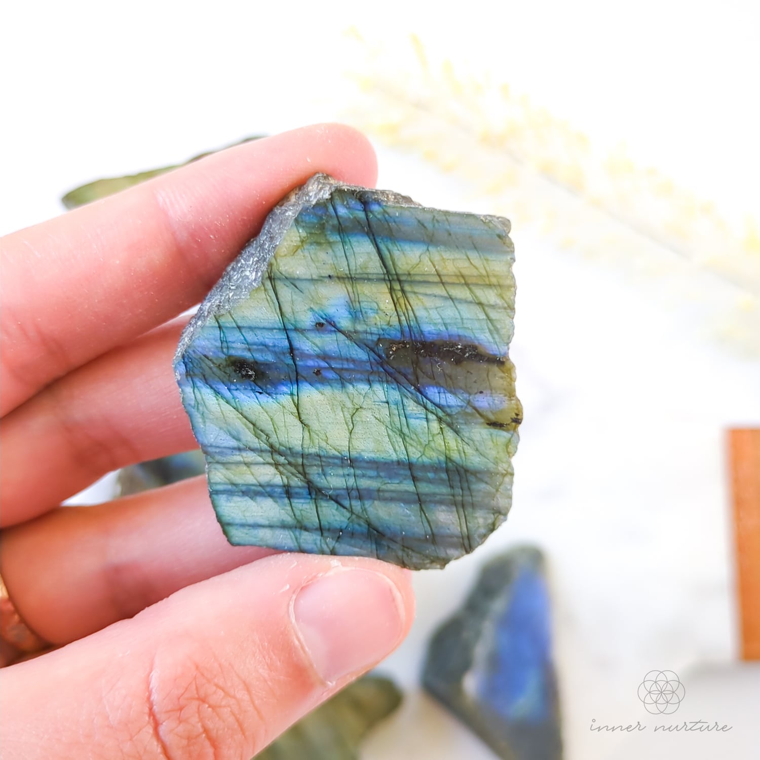 Labradorite Half Polished Specimen - Beautiful Crystal Energy | Inner Nurture Australia