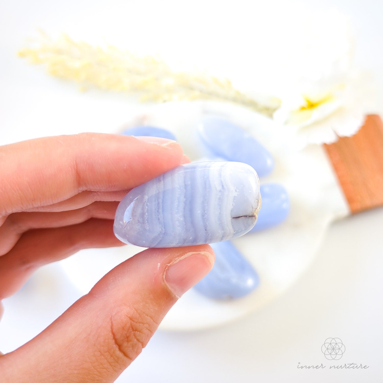 Blue Lace Agate Tumble | Crystal Shop Australia - Inner Nurture