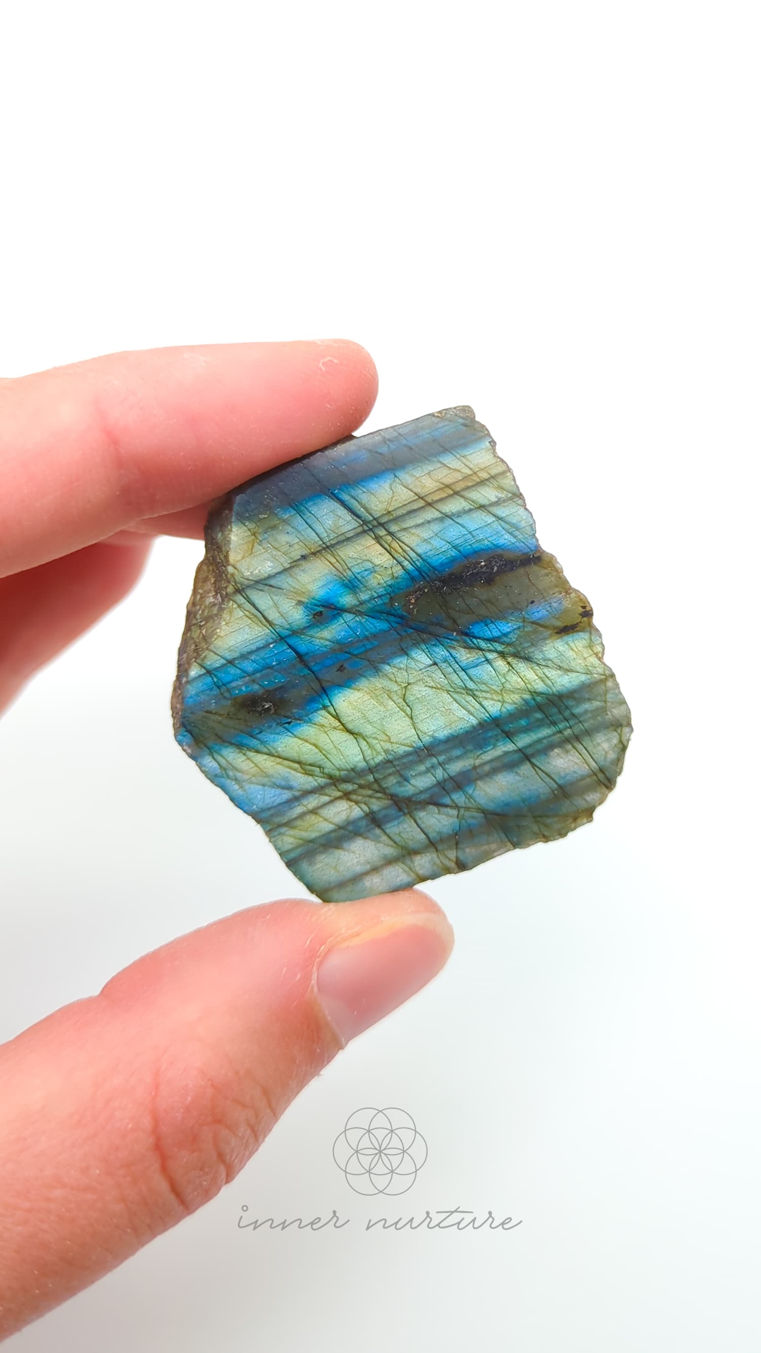 Labradorite Slice (One Polished Side) | #2 - Buy Crystals Online Australia - Inner Nurture