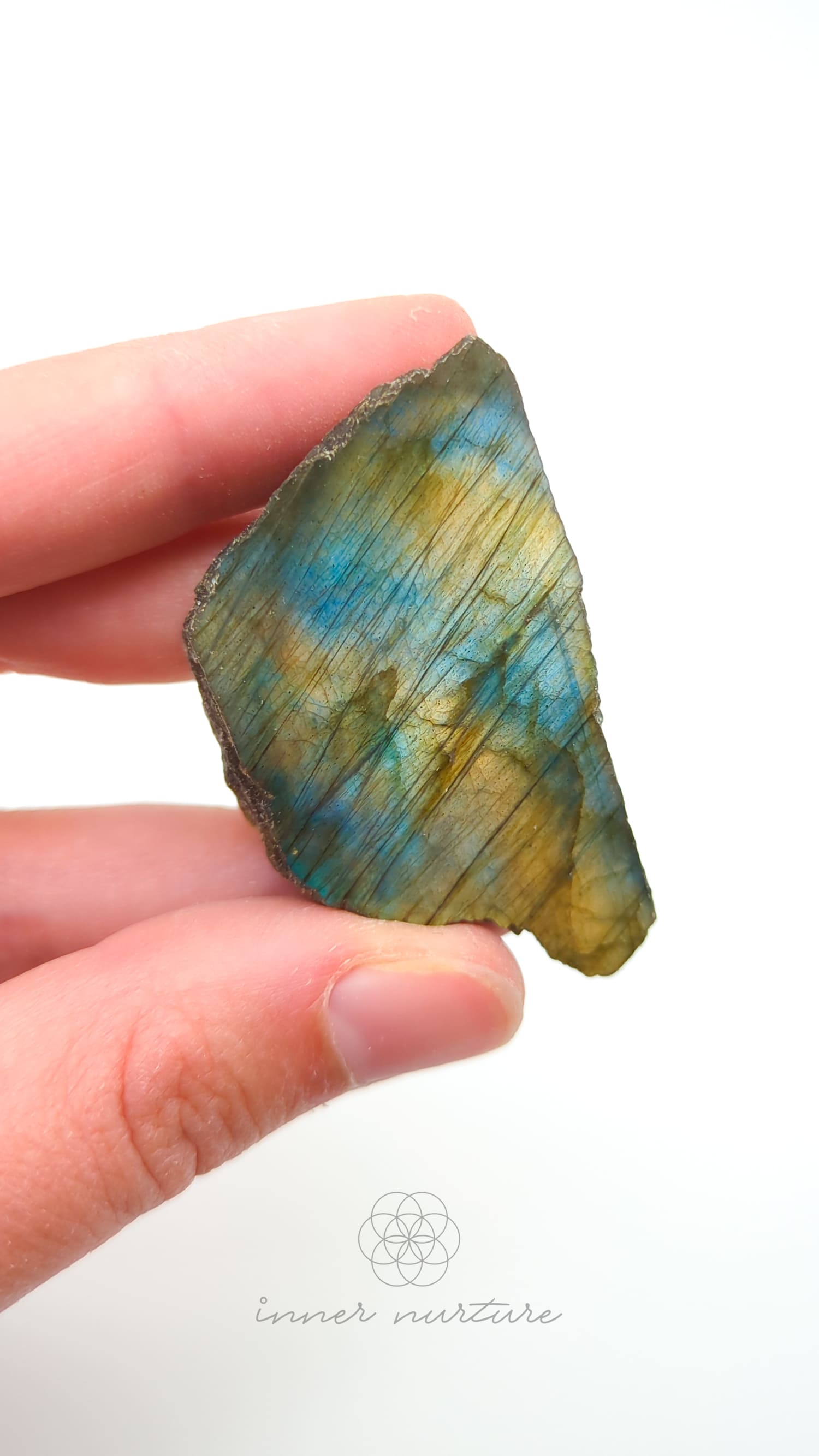Labradorite Slice (One Polished Side) | #5 - Buy Crystals Online Australia - Inner Nurture
