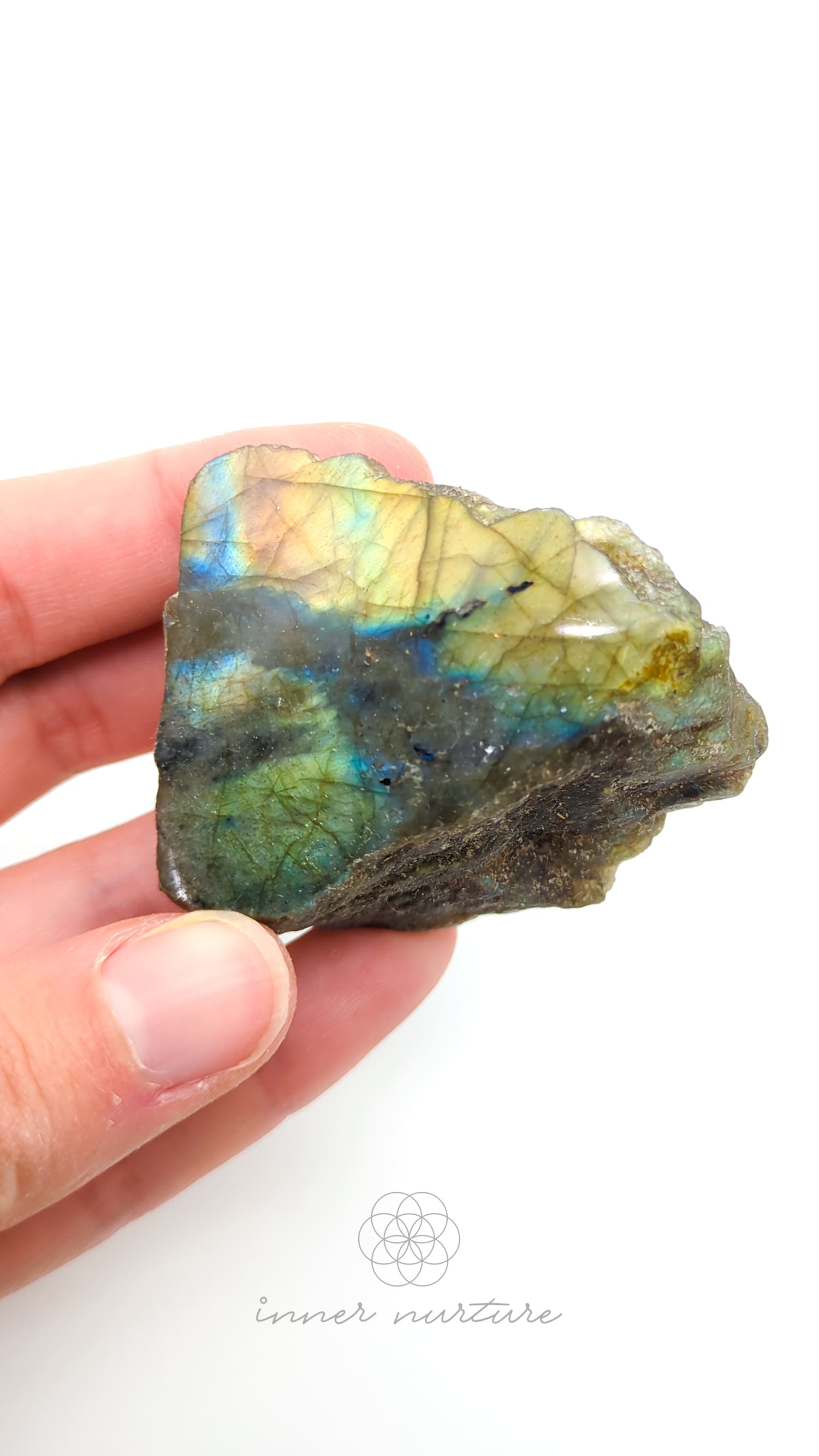 Labradorite Slice (One Polished Side) | #7 - Buy Crystals Online Australia - Inner Nurture