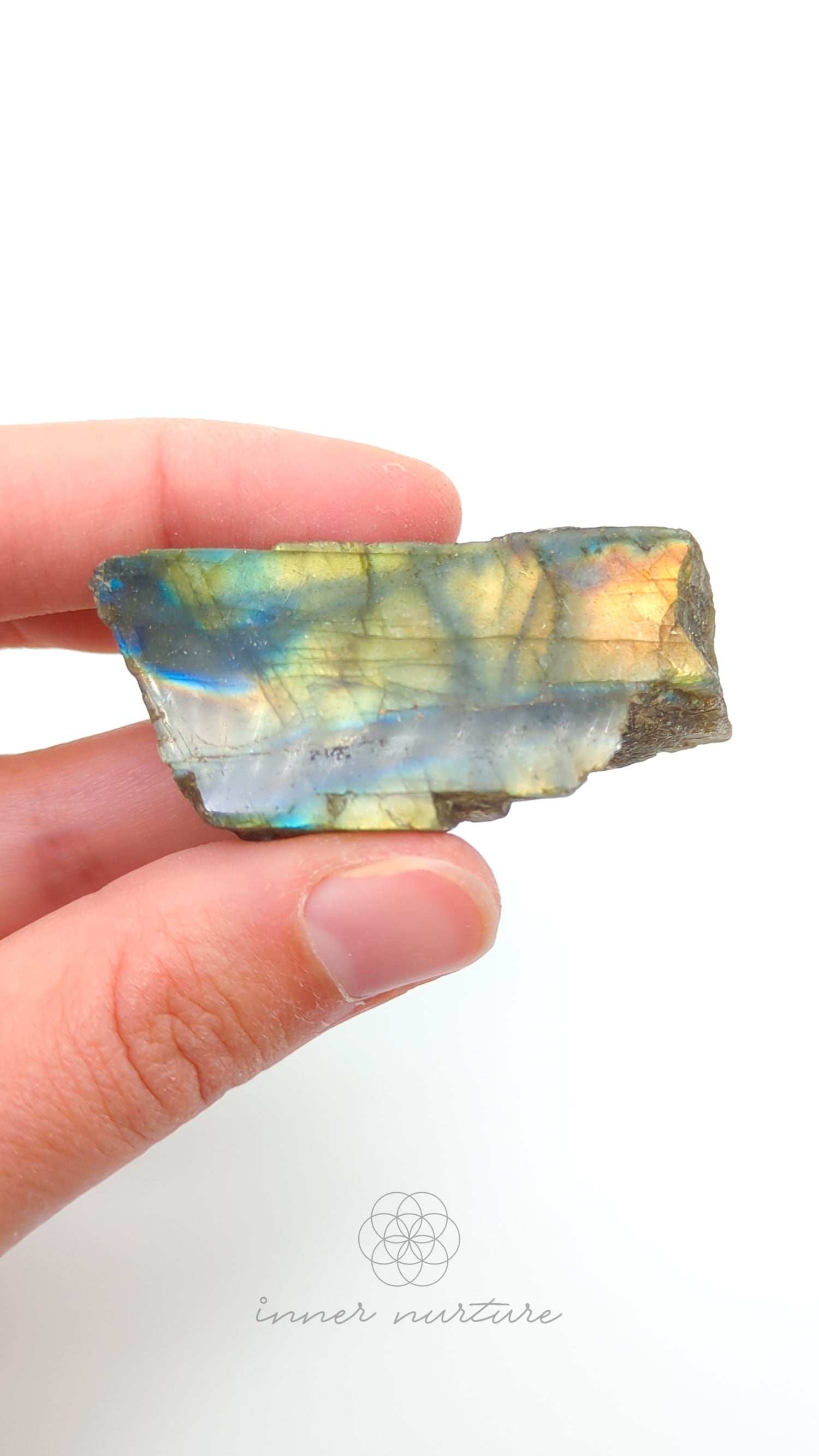 Labradorite Slice (One Polished Side) | #8 - Buy Crystals Online Australia - Inner Nurture