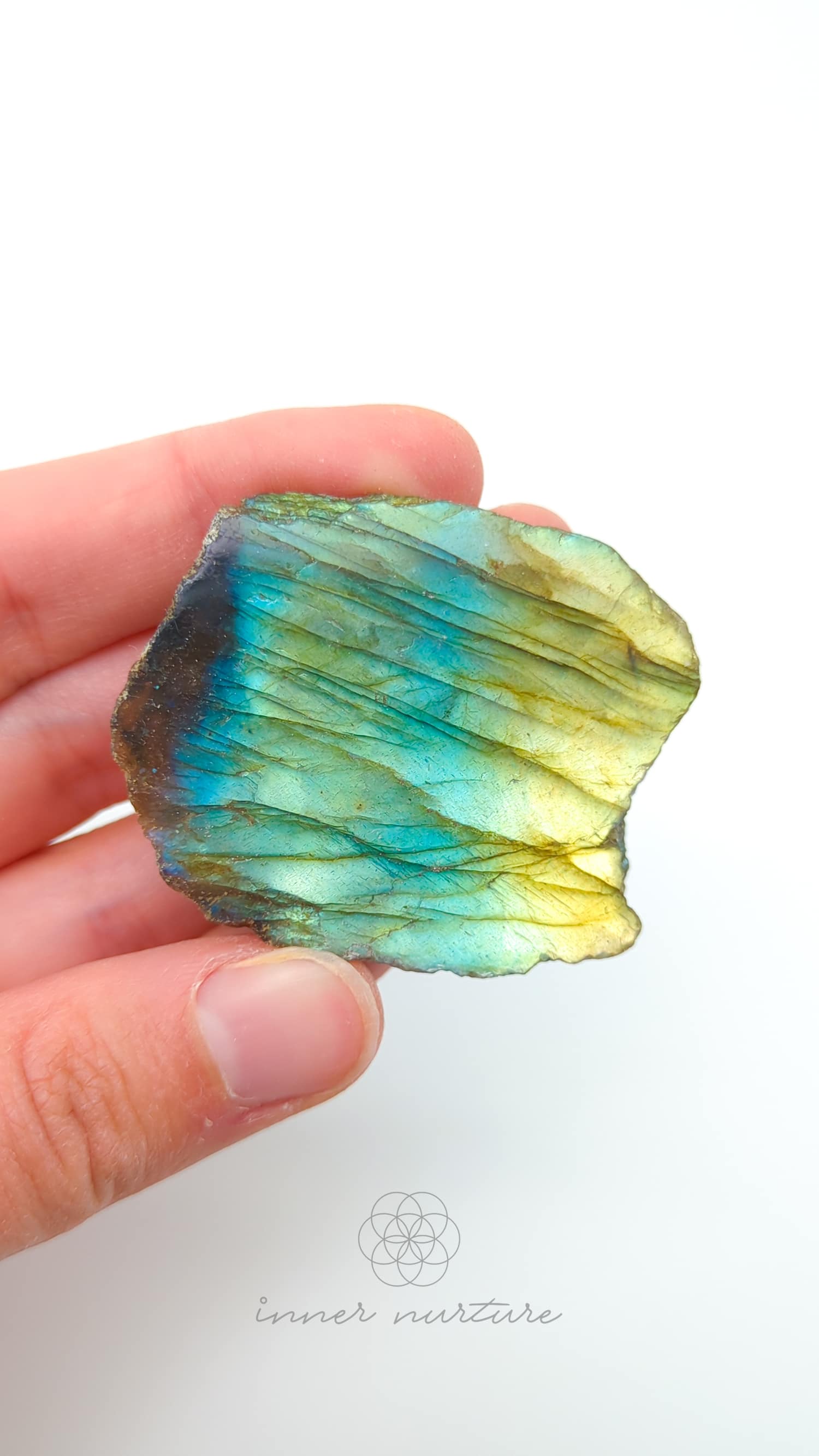 Labradorite Slice (One Polished Side) | #9 - Buy Crystals Online Australia - Inner Nurture