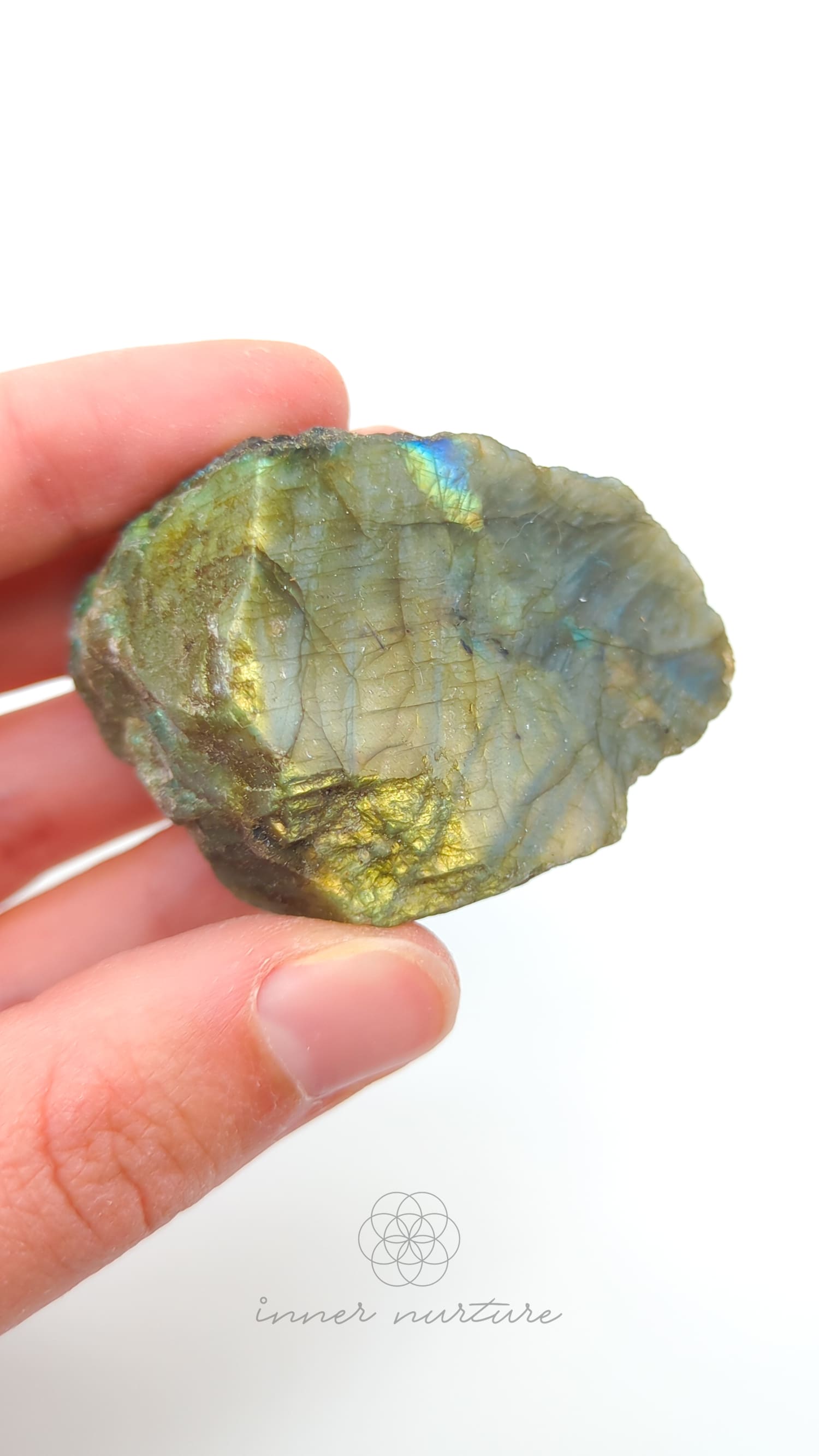 Labradorite Slice (One Polished Side) | #10 - Buy Crystals Online Australia - Inner Nurture