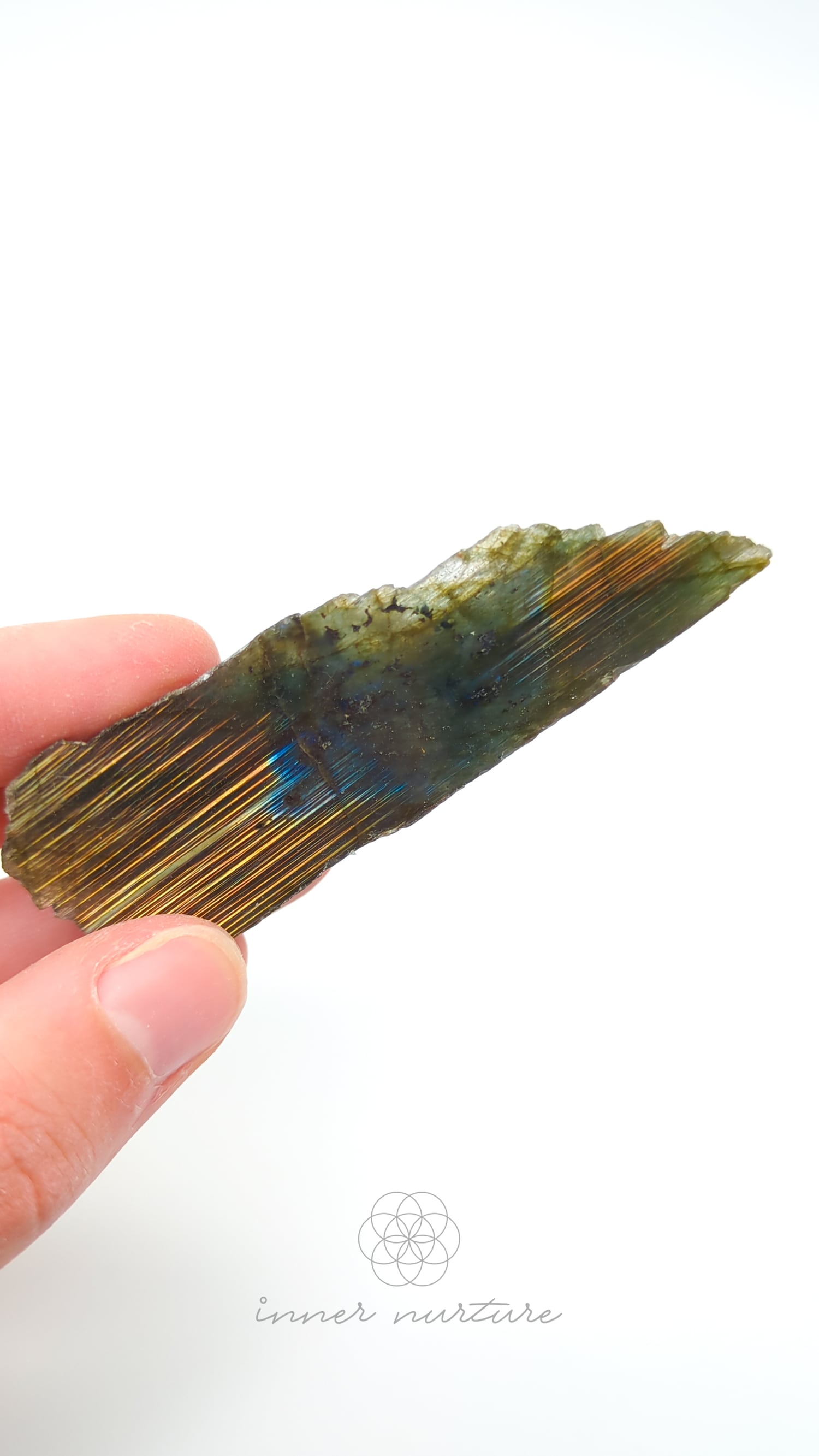 Labradorite Slice (One Polished Side) | #13 - Buy Crystals Online Australia - Inner Nurture
