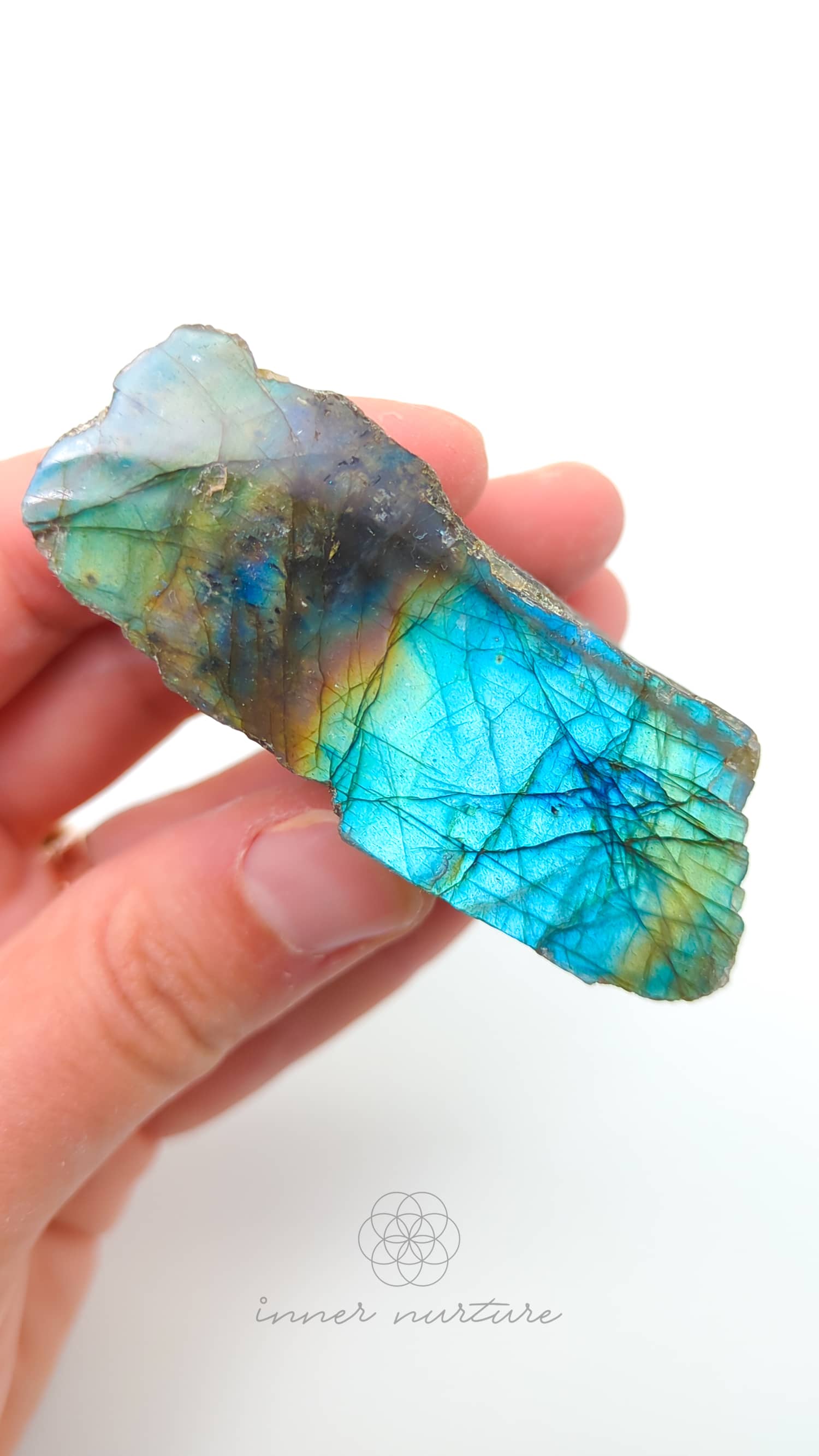 Labradorite Slice (One Polished Side) | #14 - Buy Crystals Online Australia - Inner Nurture