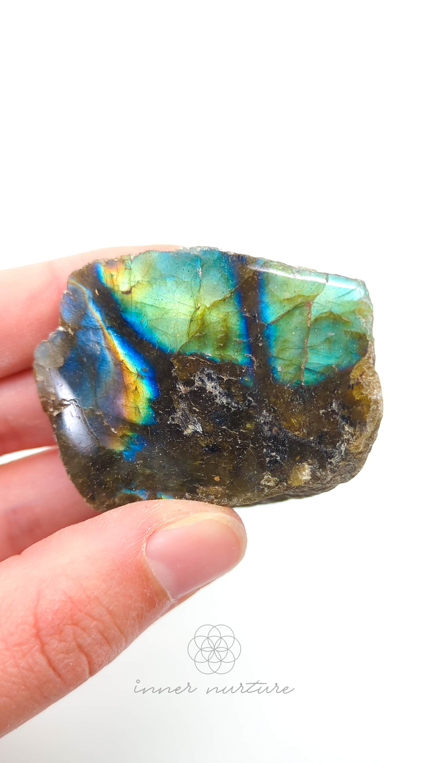 Labradorite Slice (One Polished Side) | #15 - Buy Crystals Online Australia - Inner Nurture